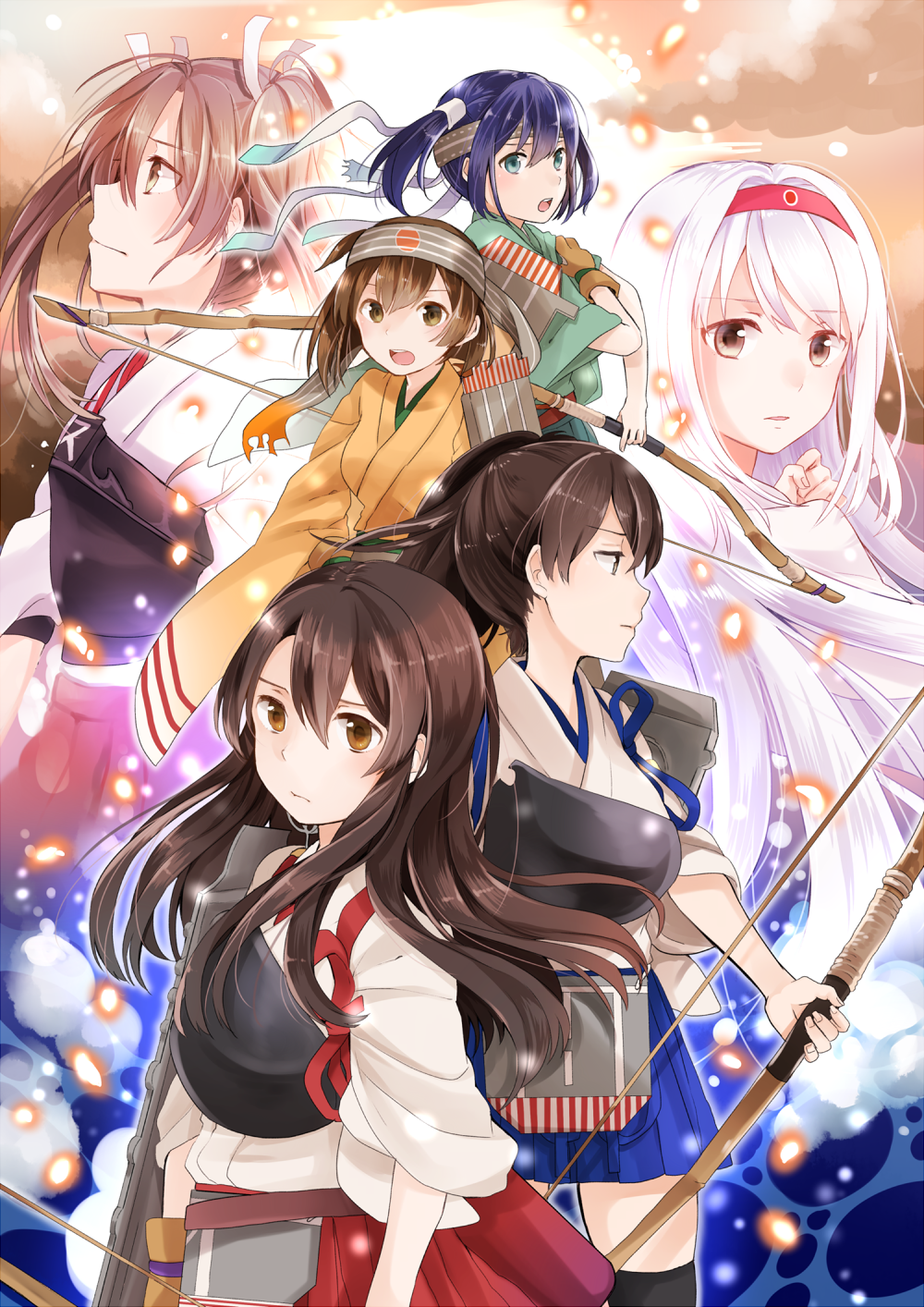 Anime Anime Girls Kantai Collection Akagi KanColle Kaga KanColle Zuikaku KanColle Shoukaku KanColle  1000x1414