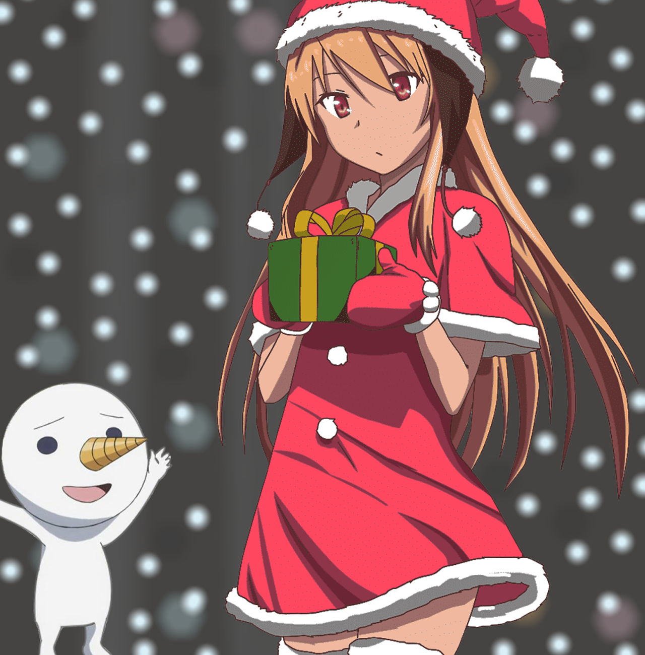 Snow Snowman Sakurasou No Pet Na Kanojo Shiina Mashiro Christmas Christmas Presents Christmas Clothe 1280x1300