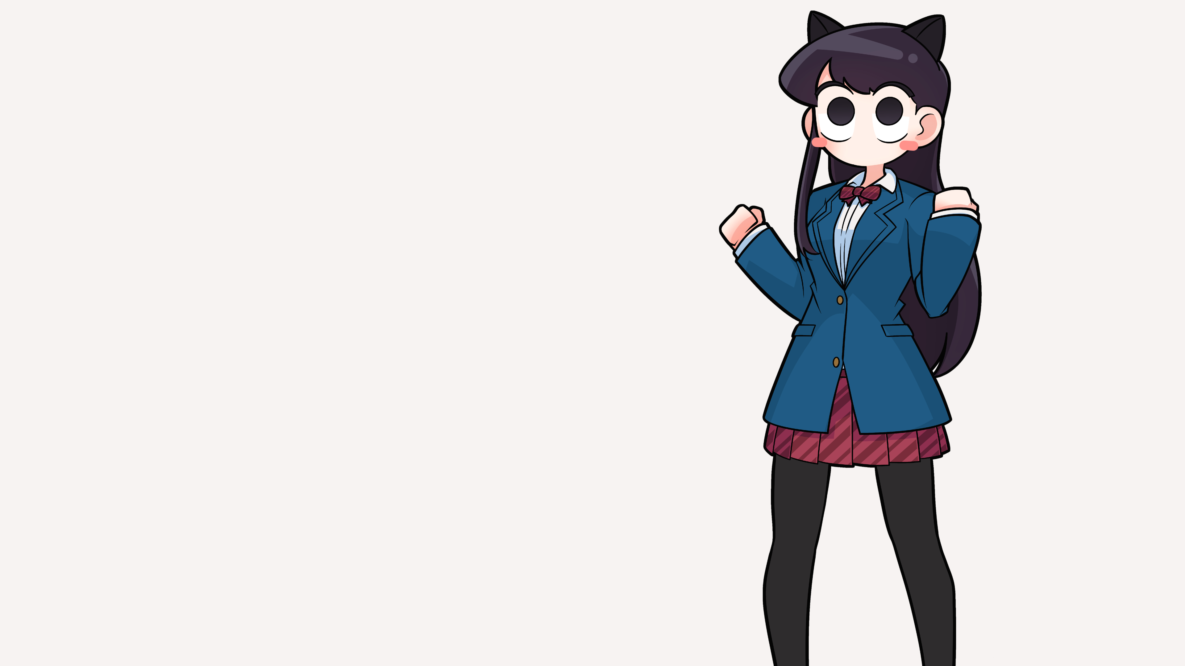 Komi San Wa Comyushou Desu Komi Shouko Cat Ears Jacket Skirt Blushing Black Hair Long Hair 3840x2160