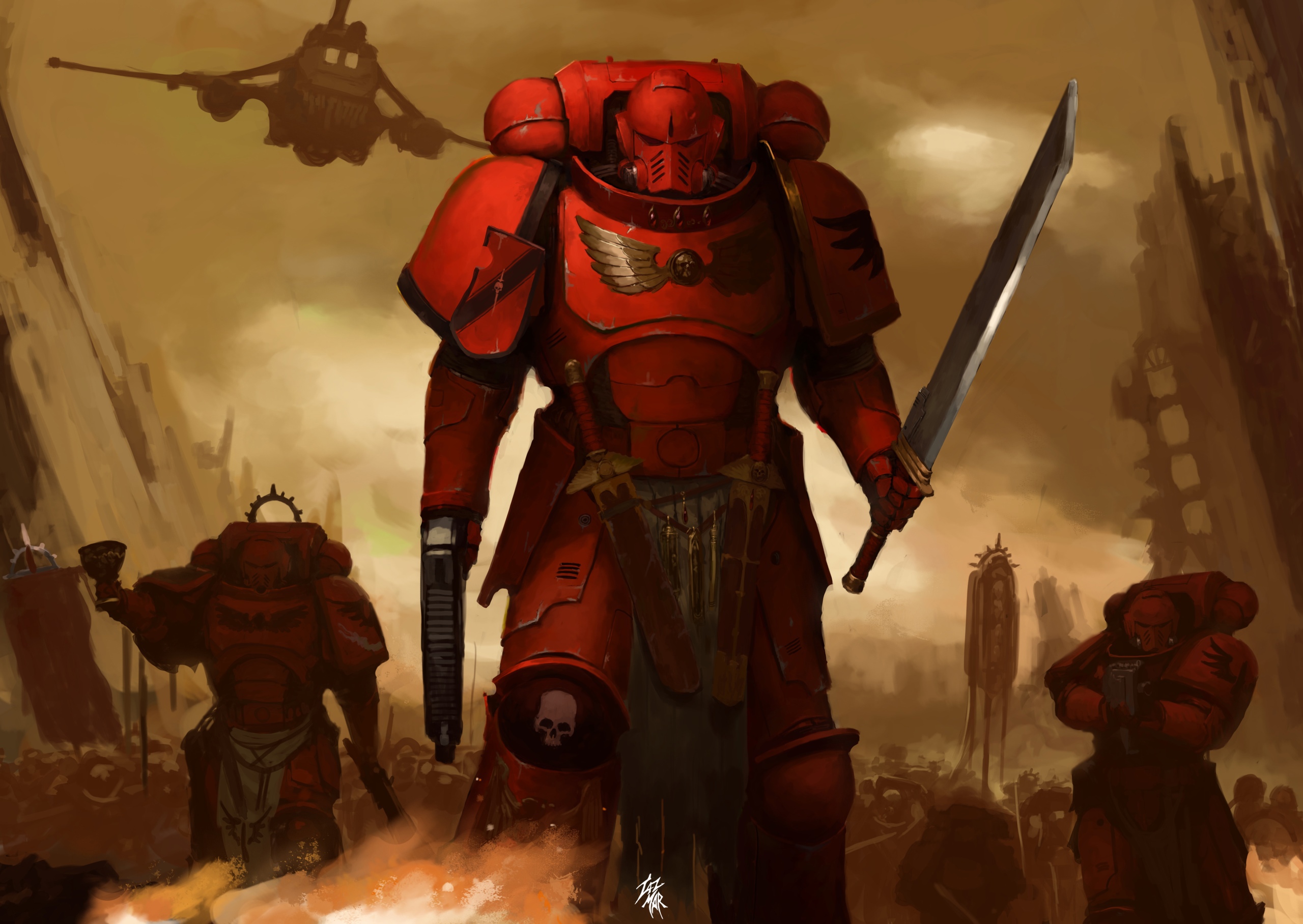 Warhammer 40 000 40k Blood Angels Video Game Art 2560x1816