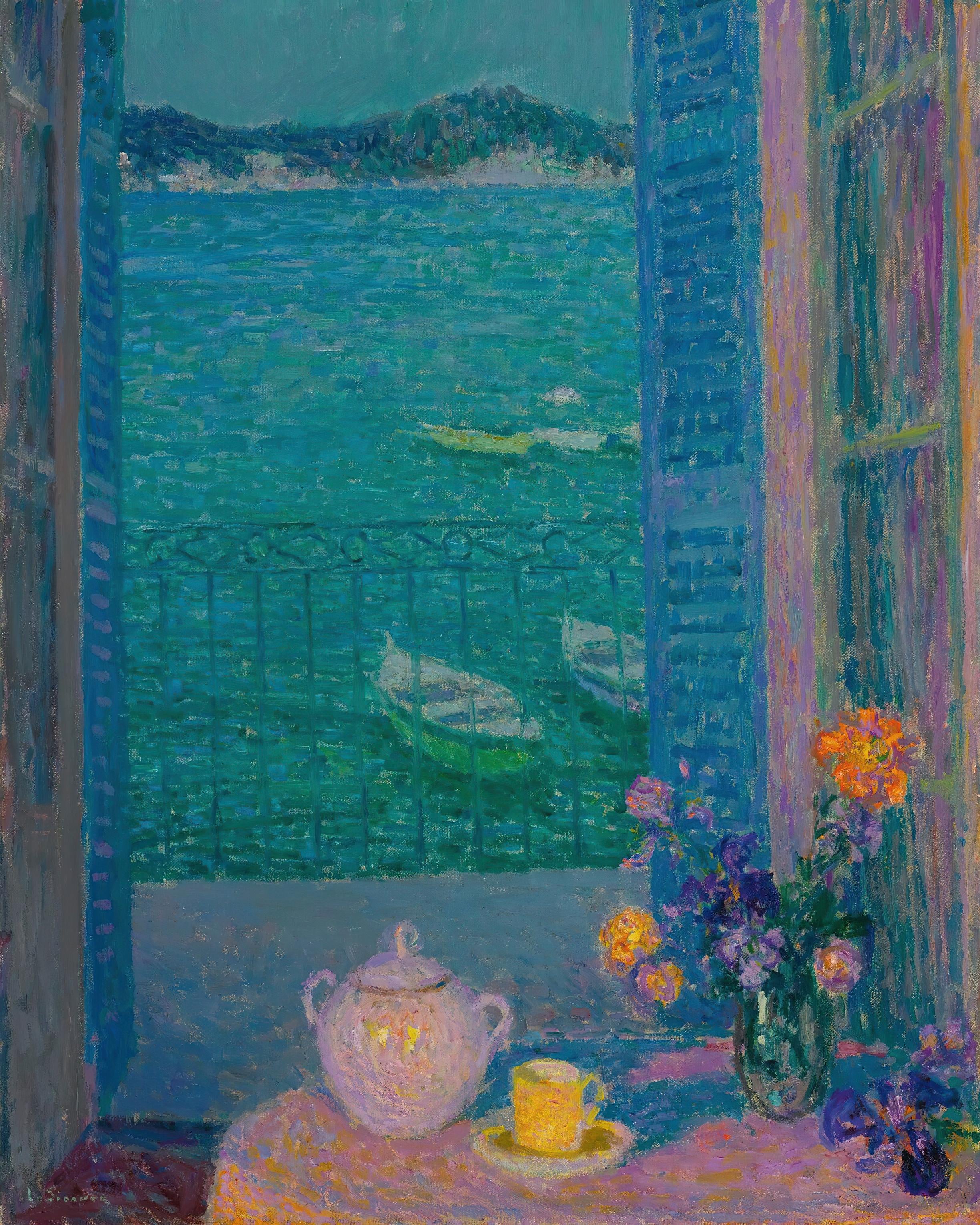 Artwork Painting Impressionism Boat Flowers Cup Water 2448x3060