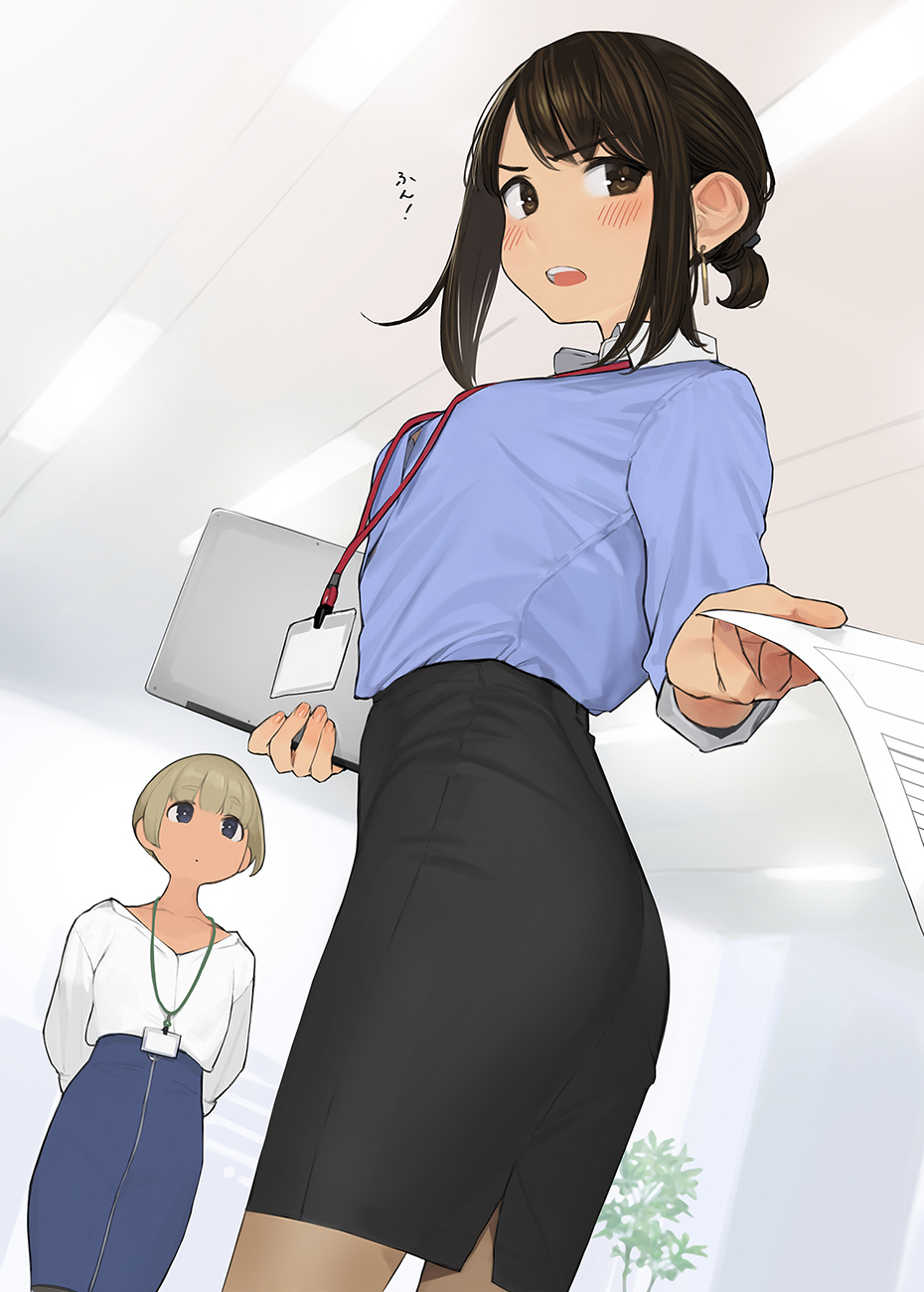 Anime Anime Girls Yomu Artwork Ganbare Douki Chan Office Girl 930x1300