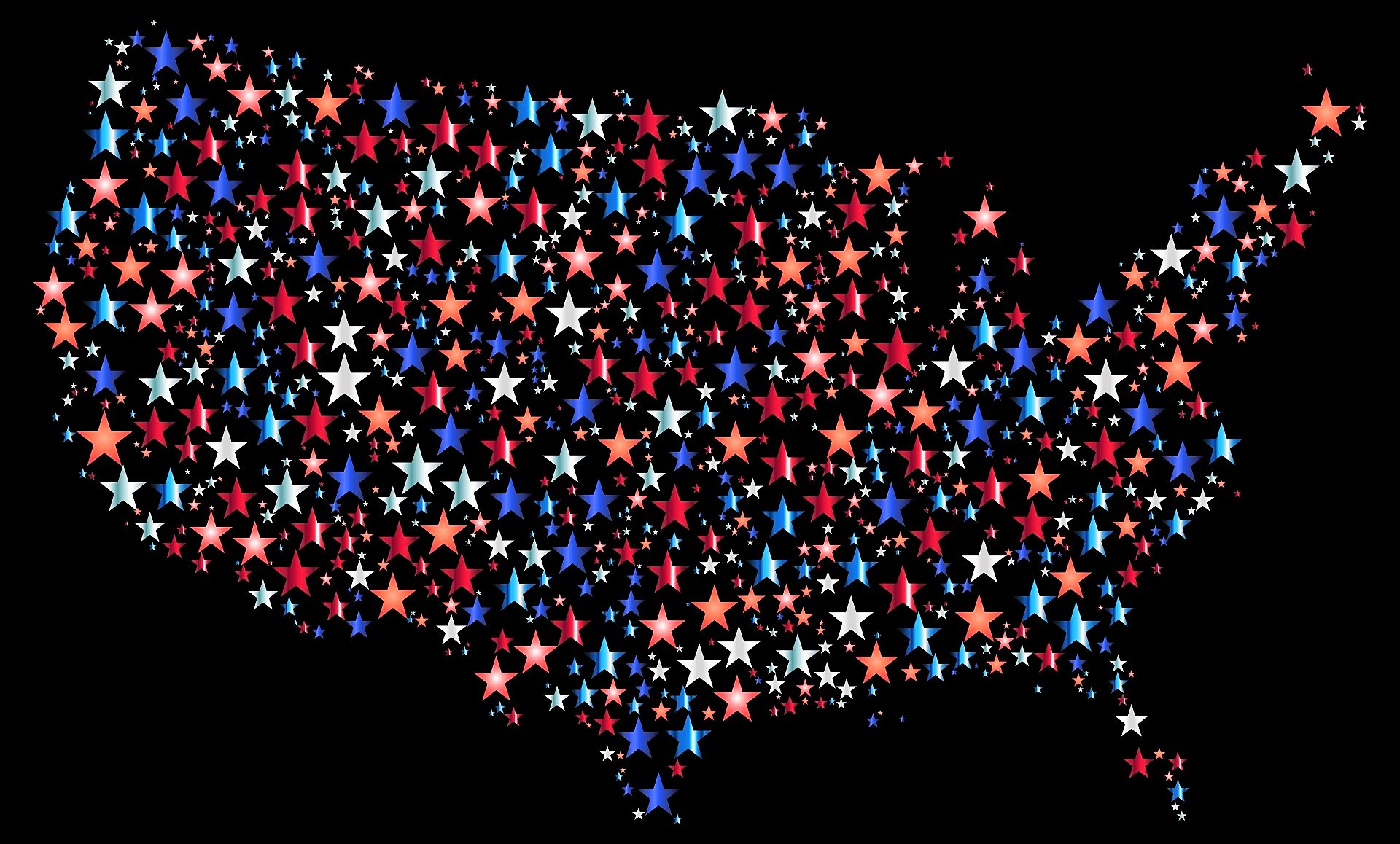 Artistic Map Star Red White Blue Sparkles 1920x1158