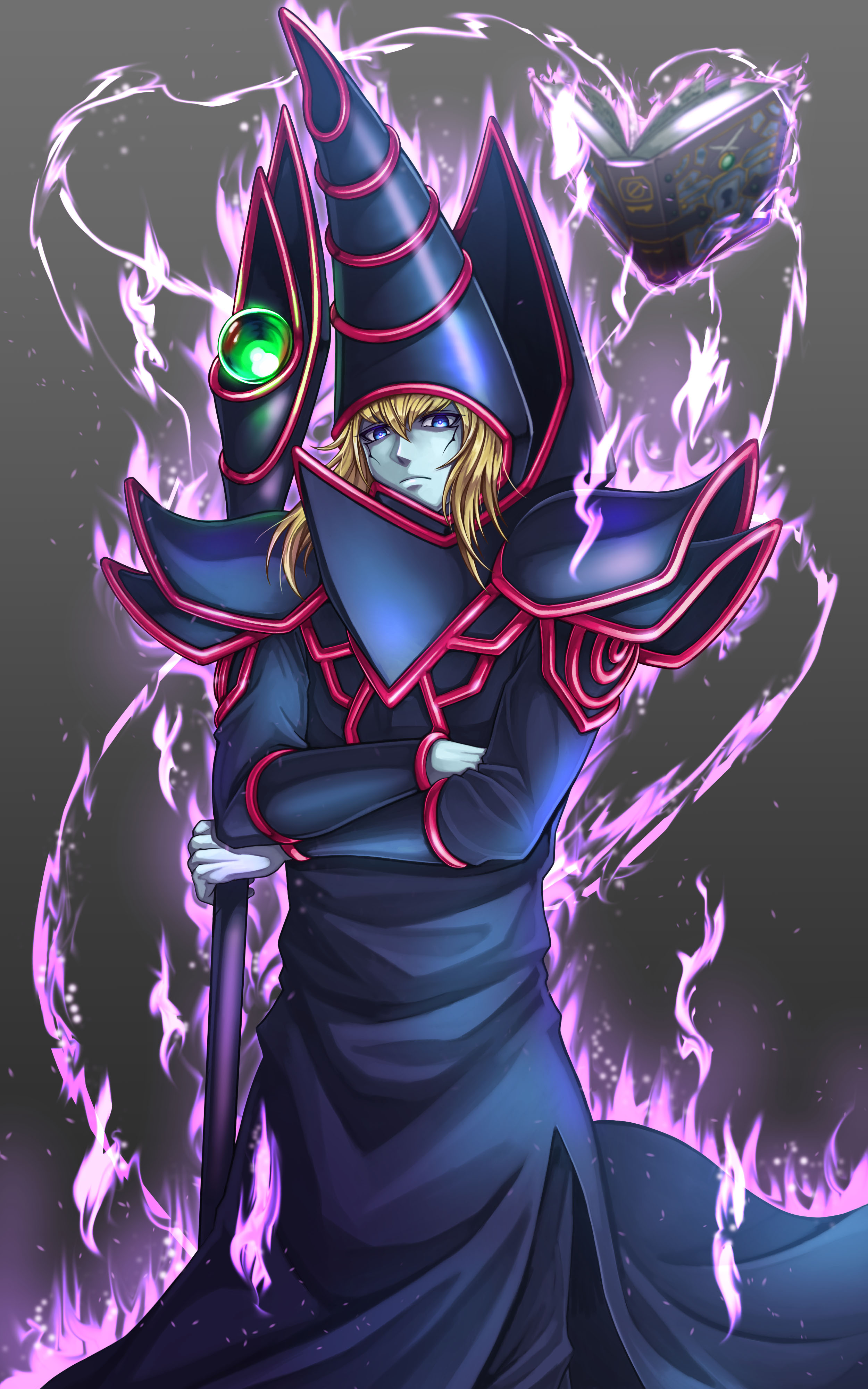 Anime Trading Card Games Yu Gi Oh Dark Magician Blonde Artwork Digital Art Fan Art 2500x4000