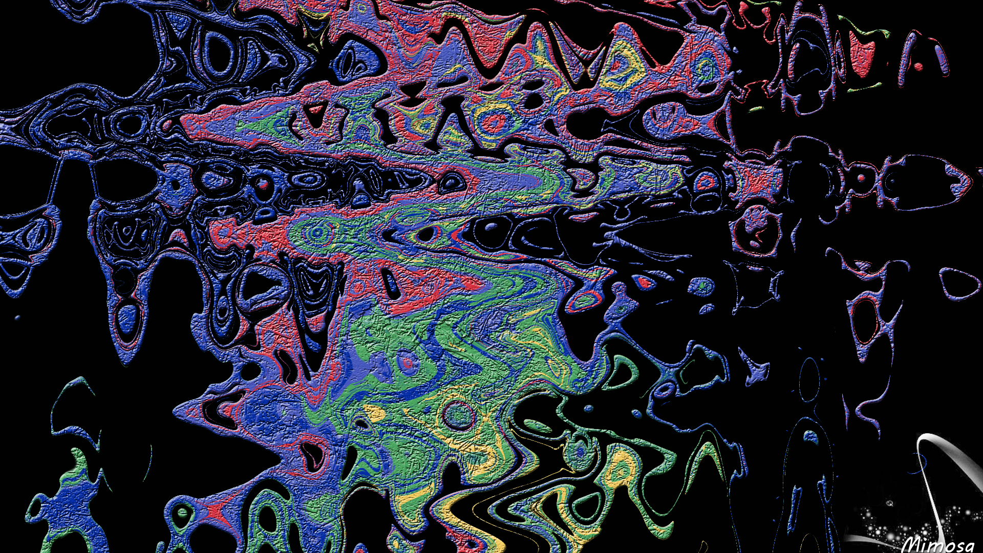 Artistic Digital Art Colors Black Wave 1920x1080