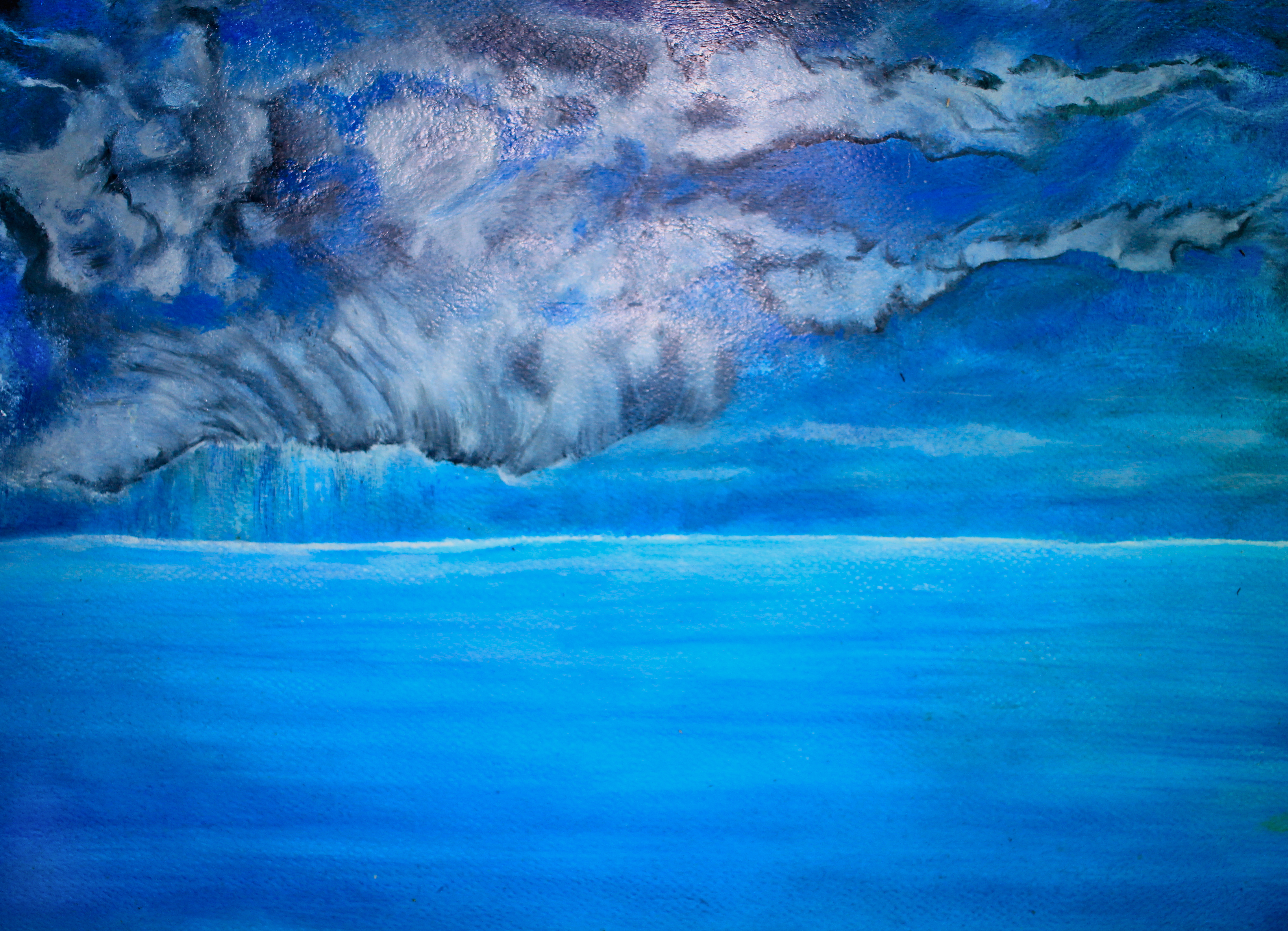 Oil Painting Blue Storm Clouds 4456x3224