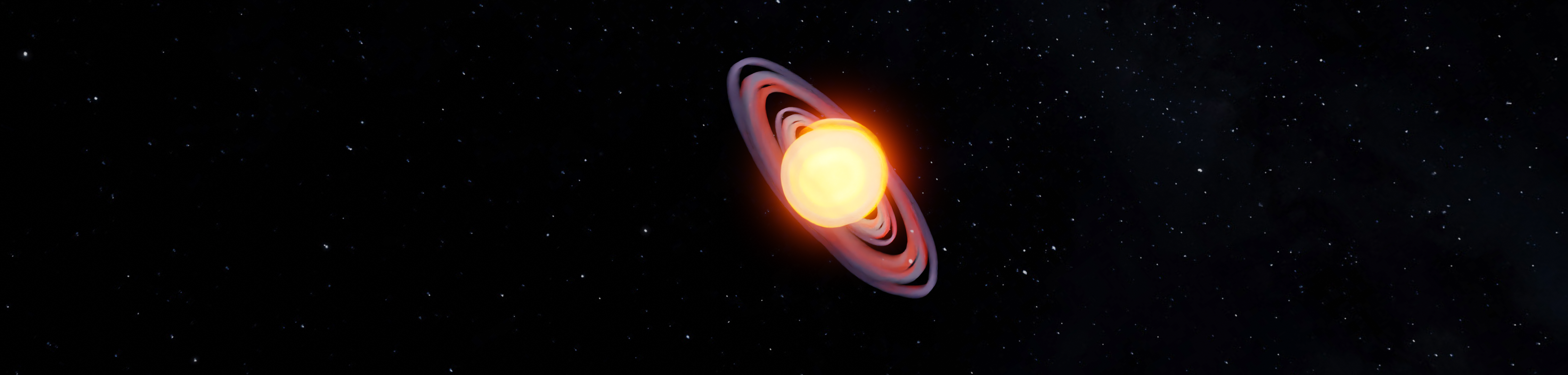 Abstract 3D Abstract Space Gas Giant Stars 3D Graphics Blender Digital Art 4512x1080