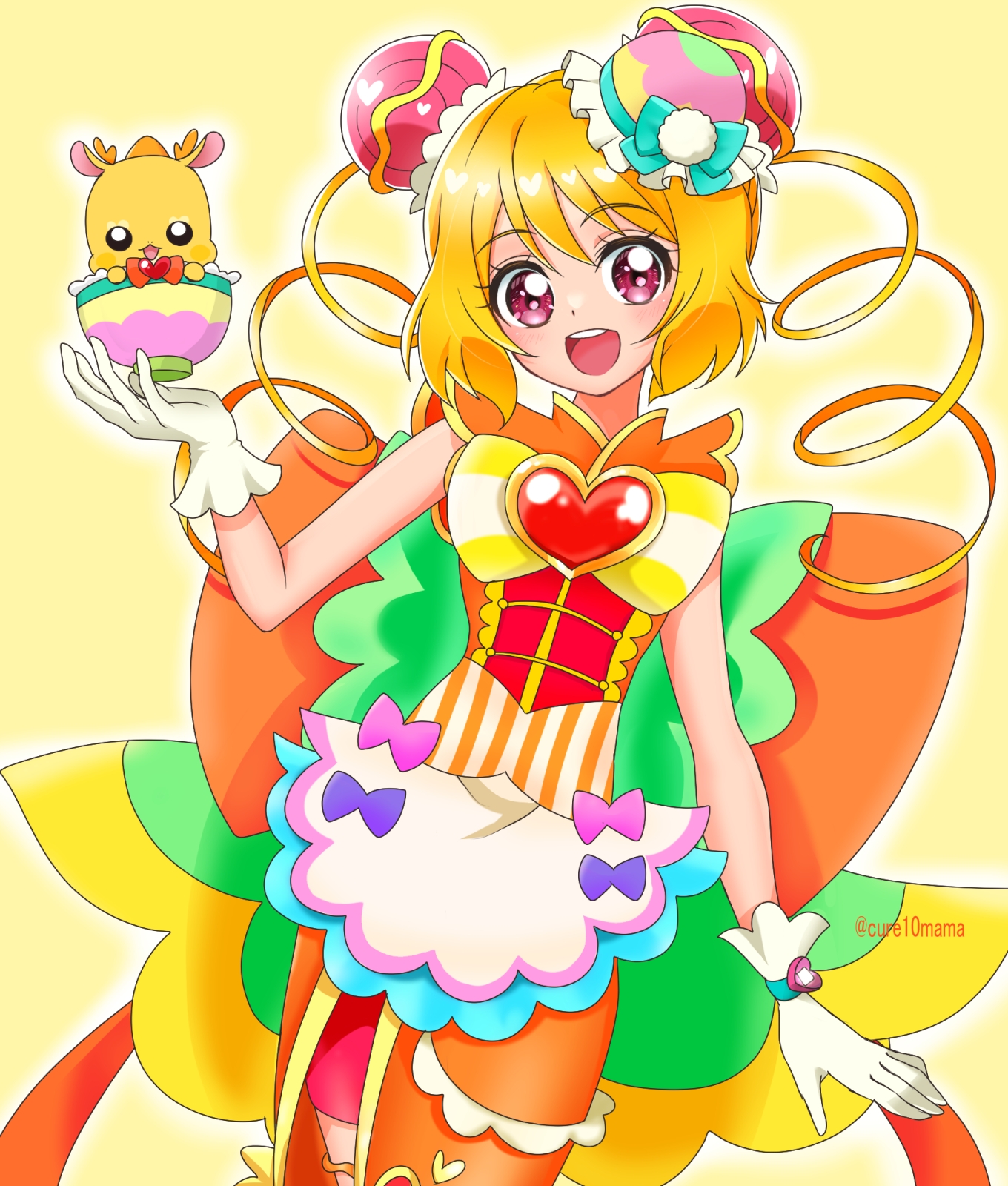 Anime Anime Girls Delicious Party Pretty Cure Pretty Cure Cure Yum Yum Hanamichi Ran Hairbun 4494