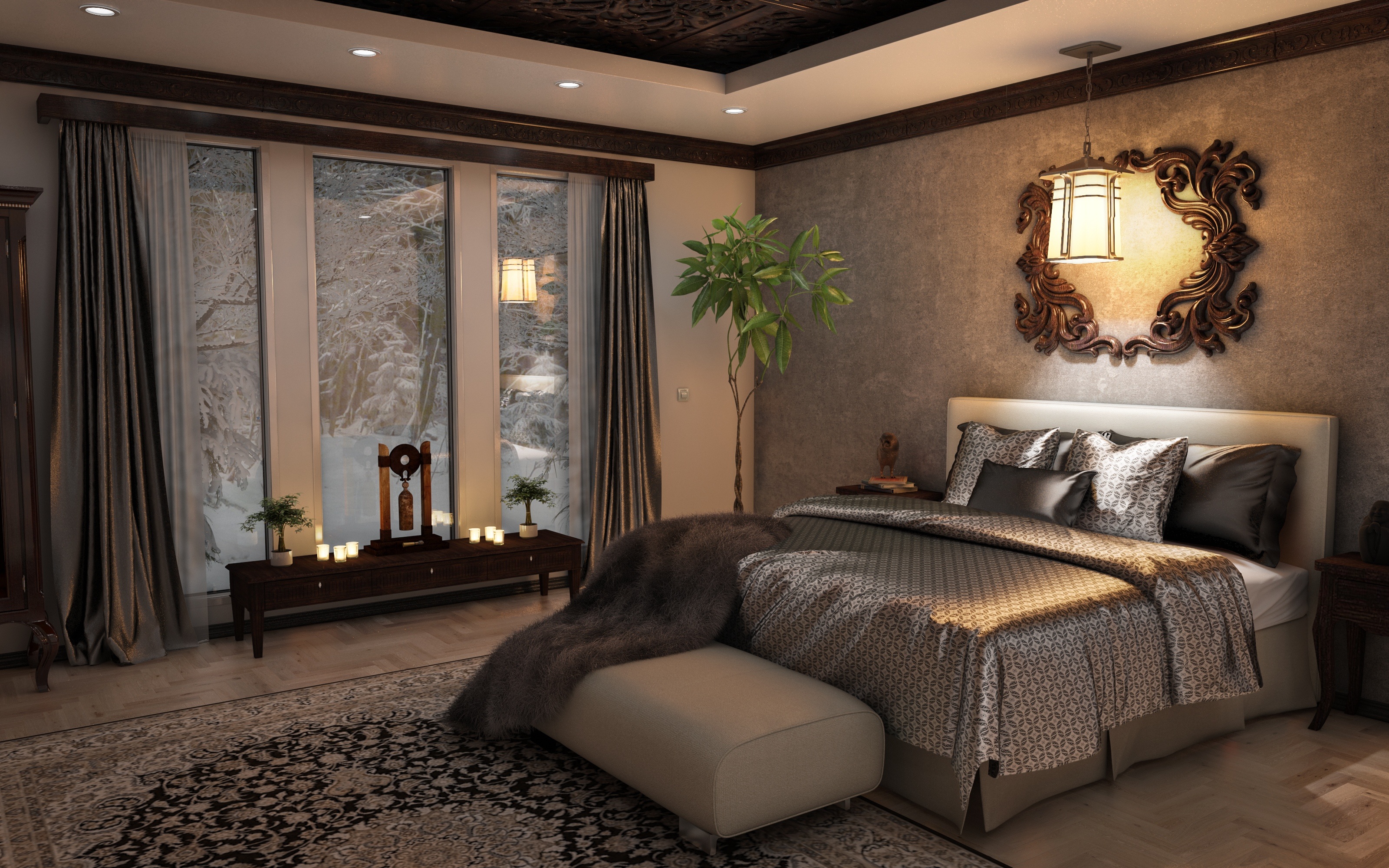 Bed Bedroom Furniture Room 3200x2000