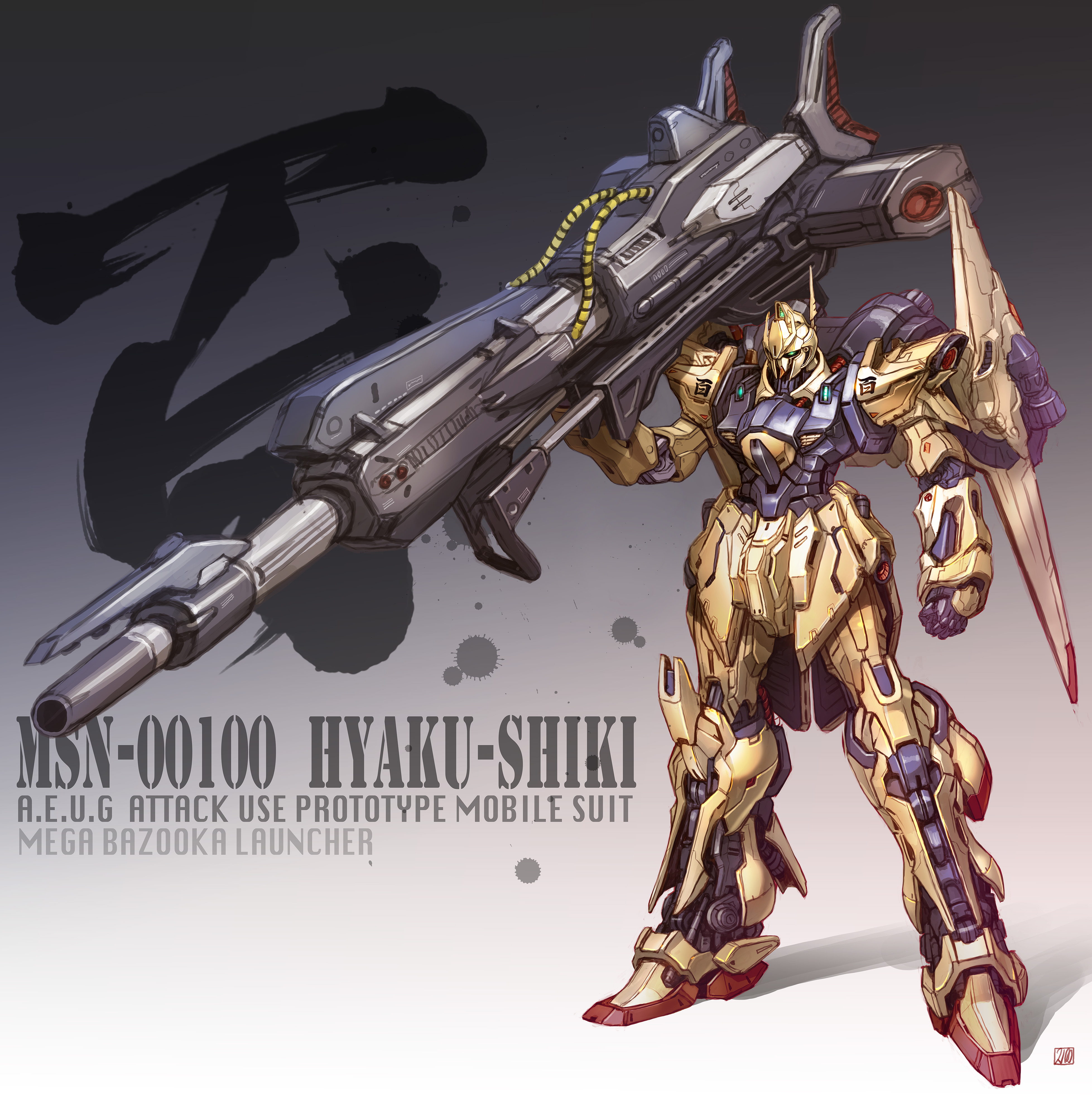Anime Mechs Super Robot Wars Mobile Suit Zeta Gundam Hyaku Shiki Mobile Suit Artwork Digital Art Fan 3914x3937