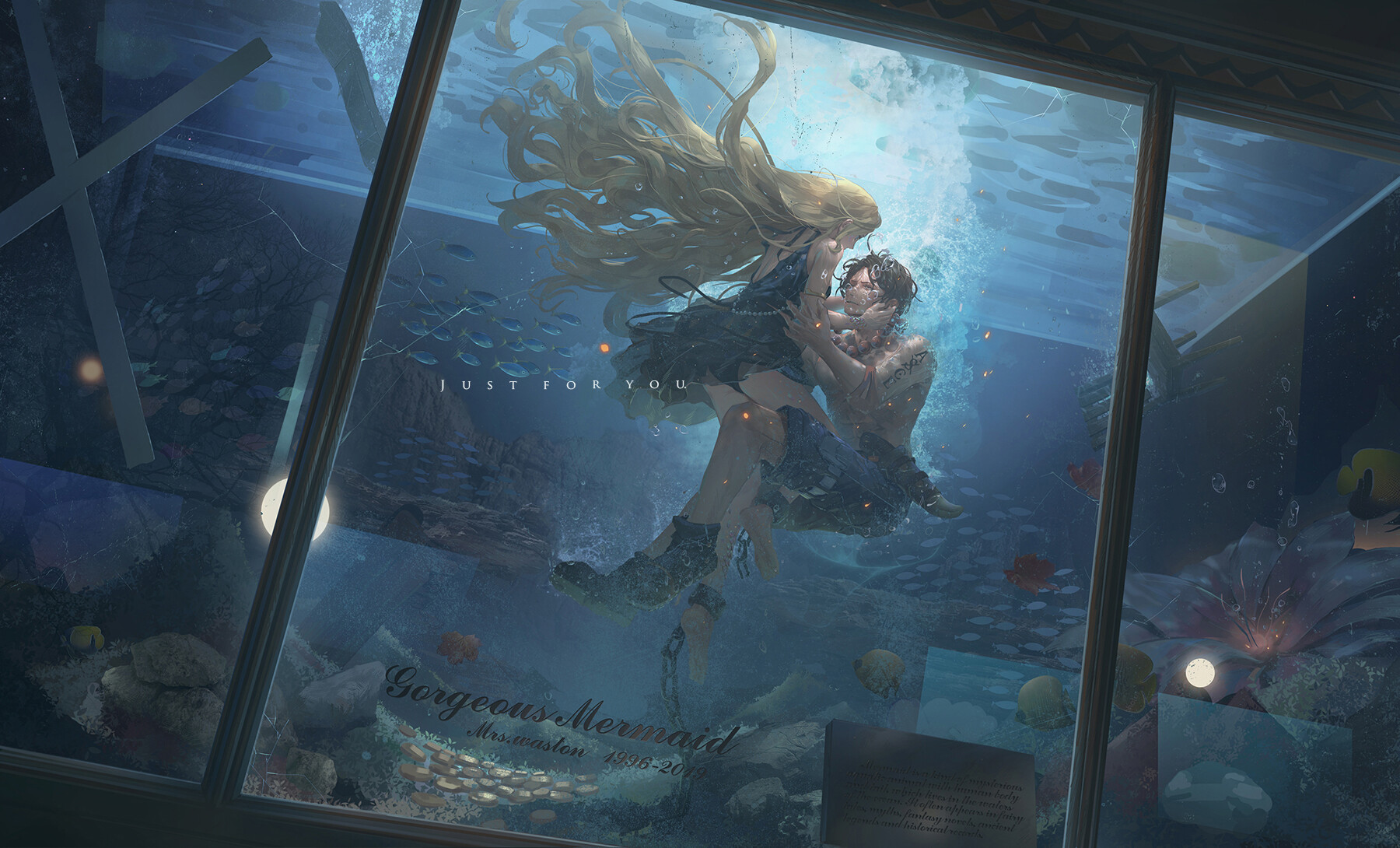 Digital Art Beonger Mermaids Fish Fish Tank Aquarium One Piece Portgas D Ace 1800x1090