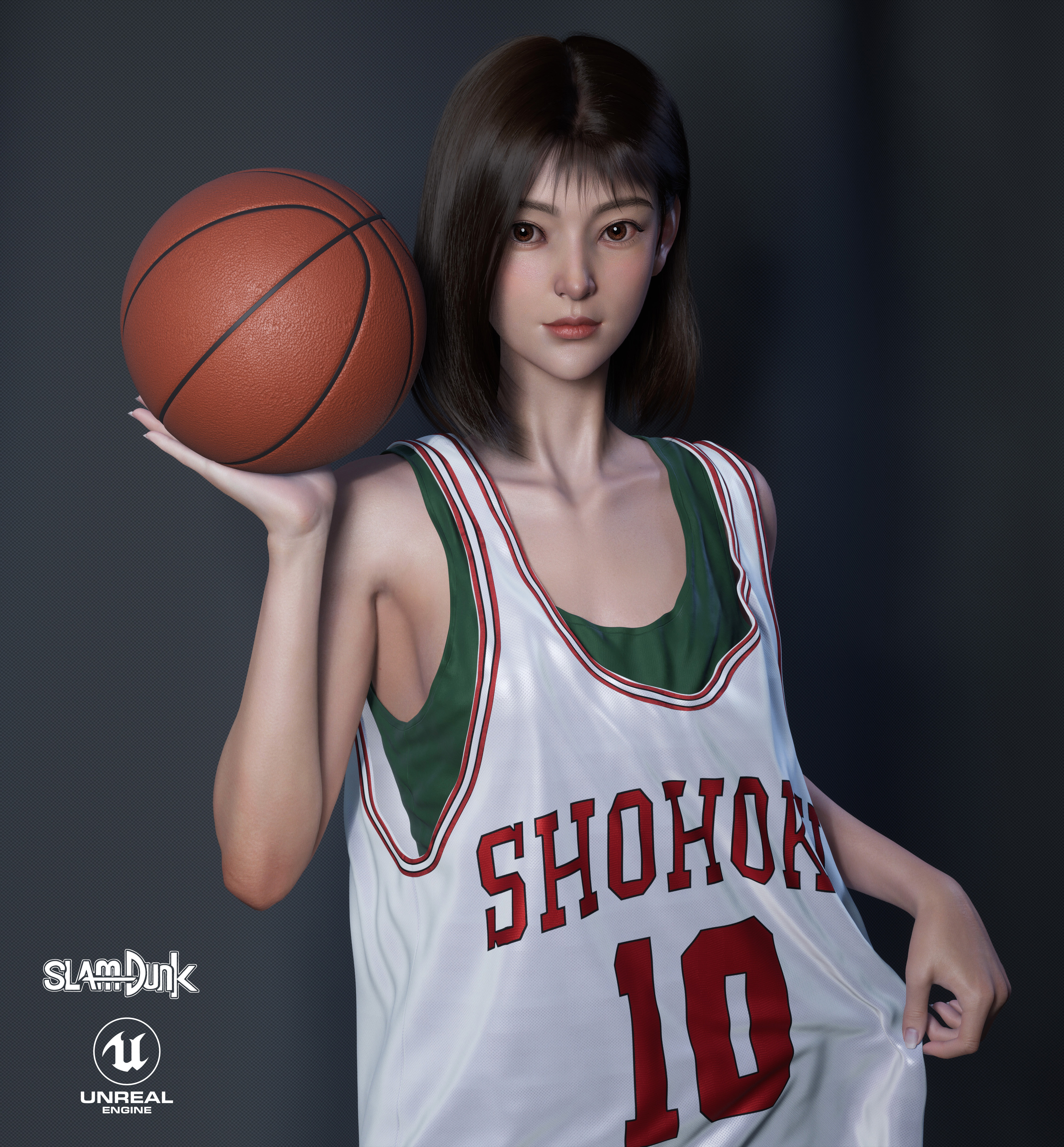 ArtStation Digital Art Asian Women Basketball CGi Render Sport 3840x4139