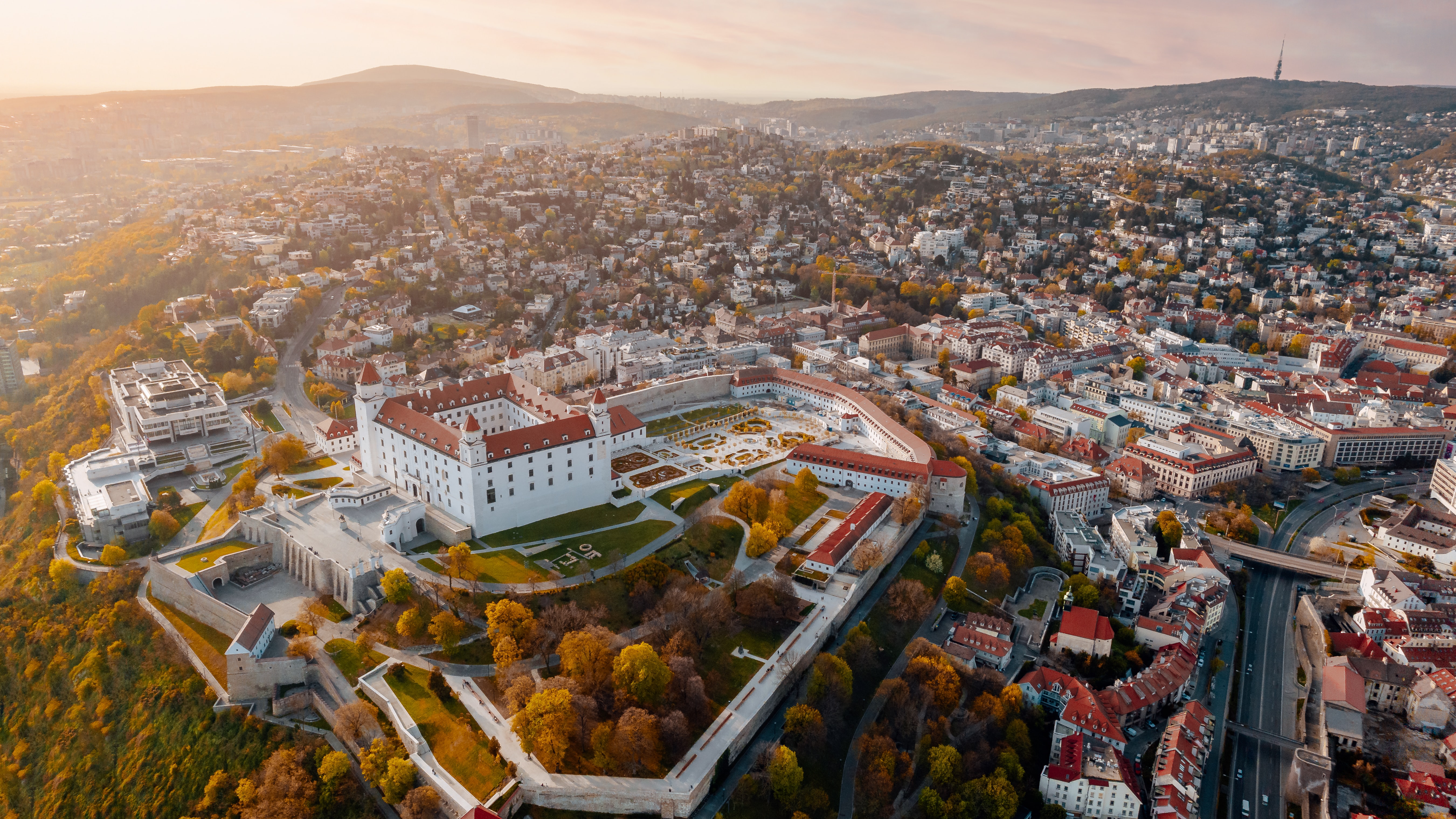 Aerial View Bratislava Castle Slovakia 5403x3039