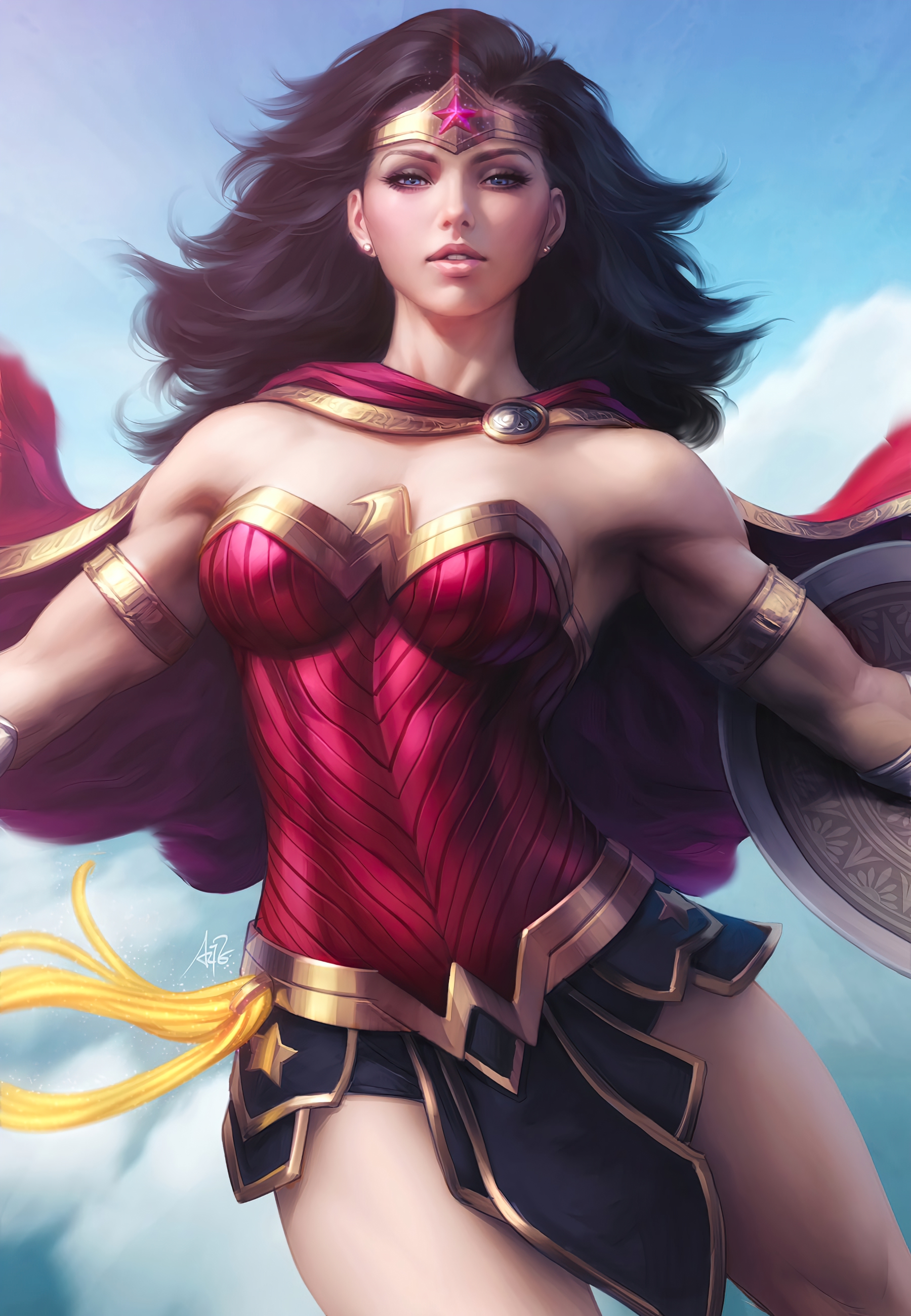 Wonder Woman Justice League DC Comics Women Movies Vertical Superhero Diana Wonder Woman Drawing Fan 1800x2600