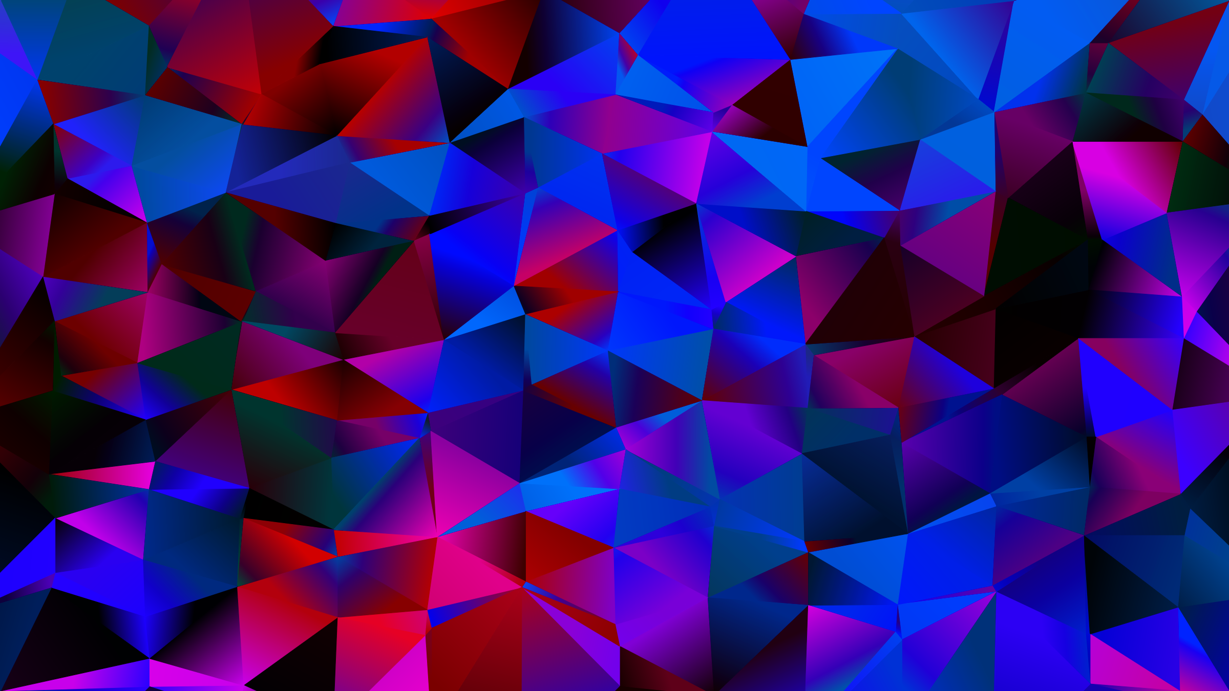 Polygon Low Poly Artistic Colors Blue Shapes Digital Art 2400x1350