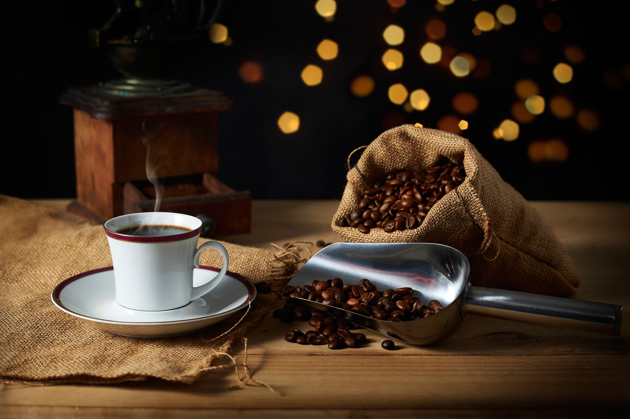 Cup Still Life Coffee Beans Drink 2048x1365