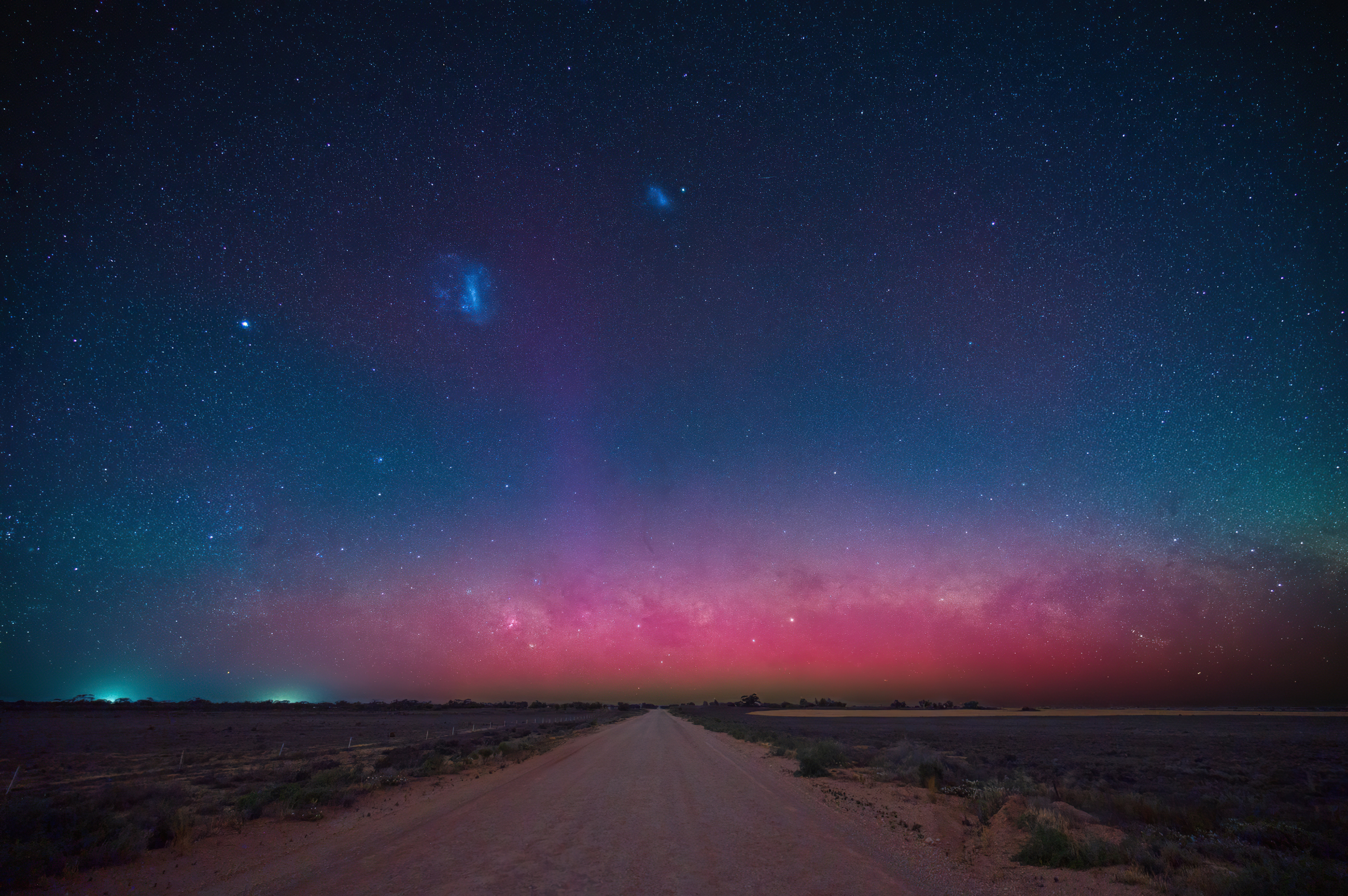 Space Night Landscape Milky Way Stars Photography Sky Road 4000x2660