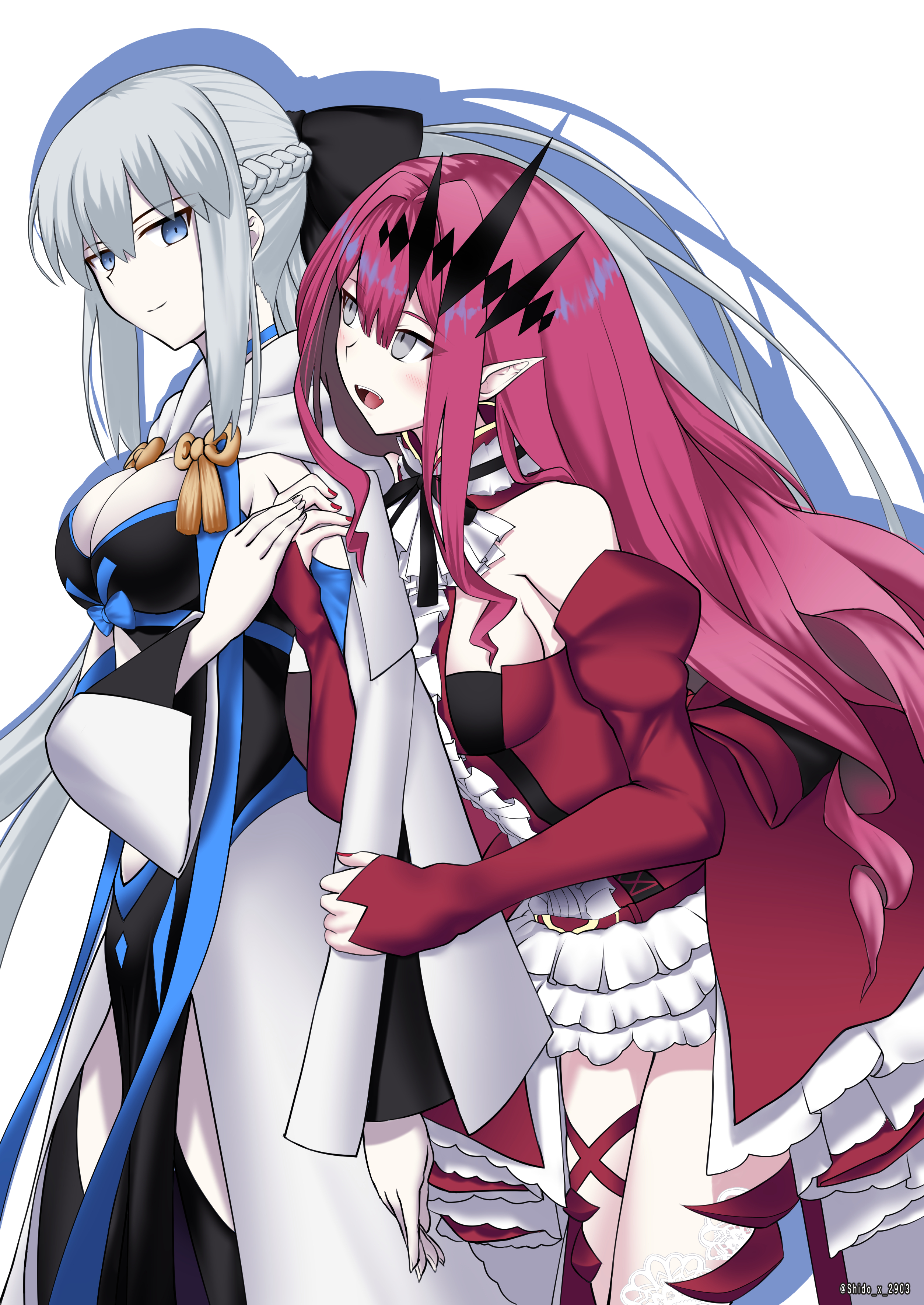 Anime Anime Girls Fate Series Fate Grand Order Morgan Le Fay Baobhan Sith Long Hair White Hair Ponyt 2508x3541