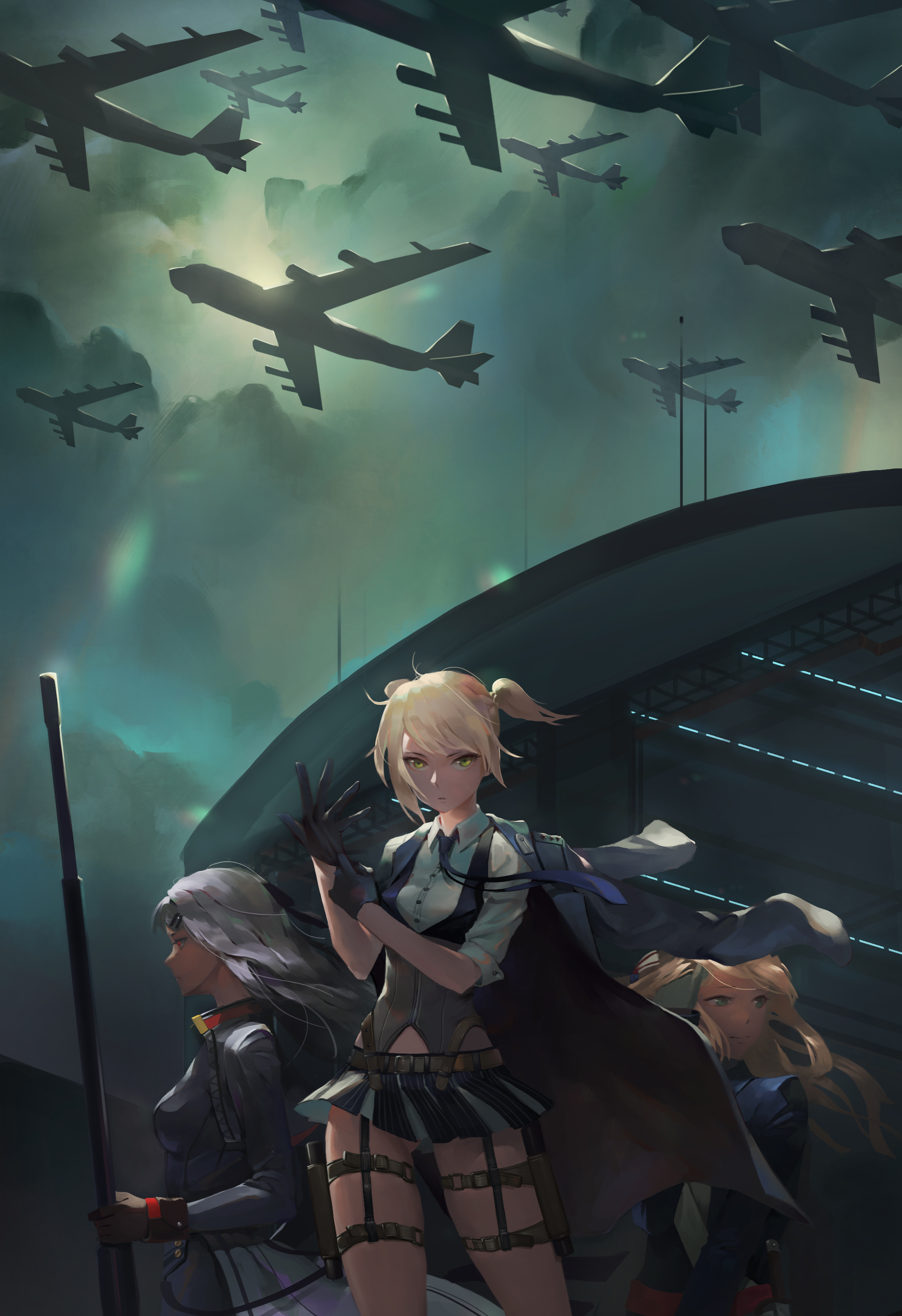 Anime Anime Girls Midfinger Girls Frontline Airplane Vertical Gun 2164x3155