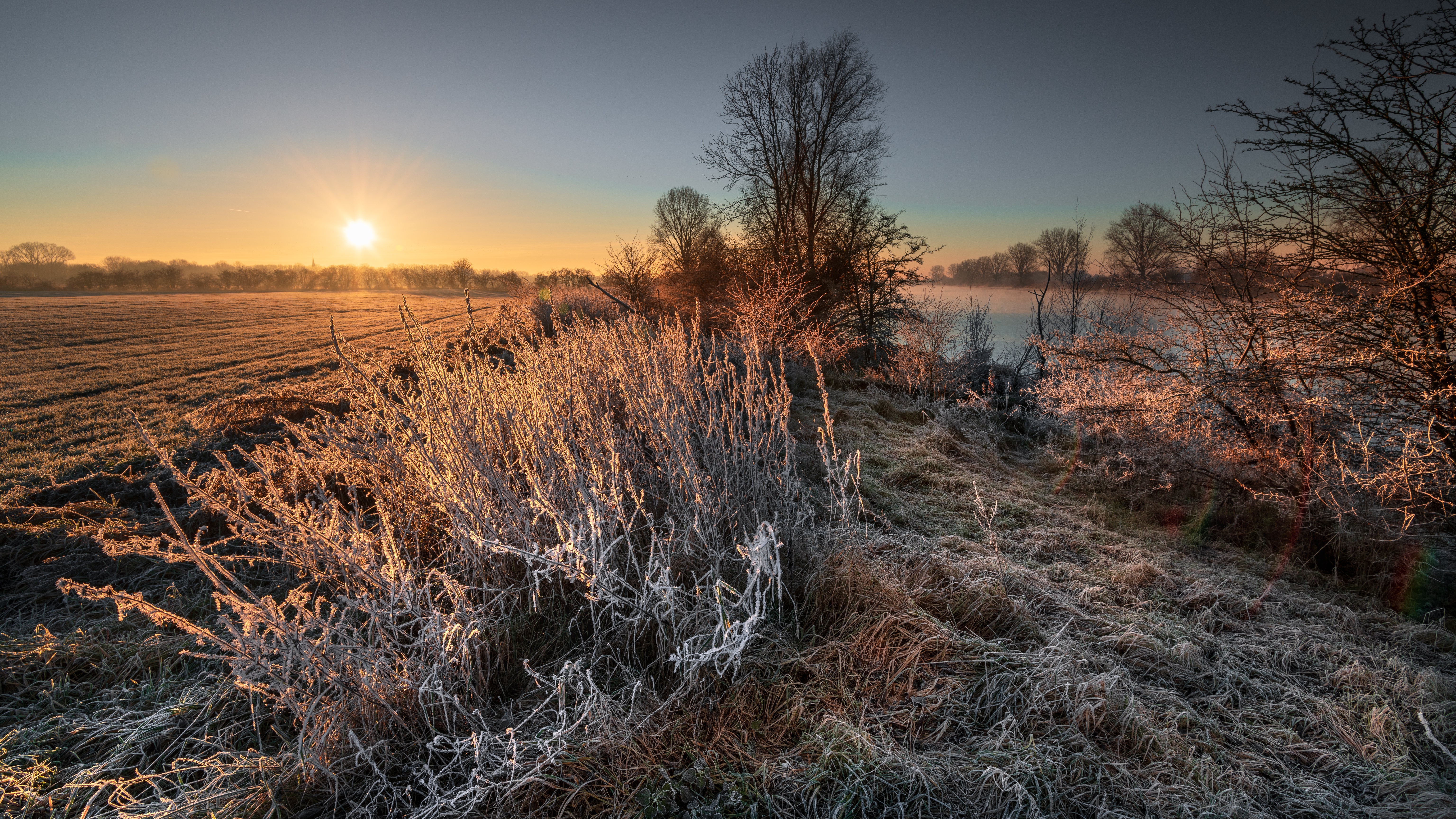 Landscape Cold Ice Frost Sunlight Outdoors Winter Nature 6144x3456