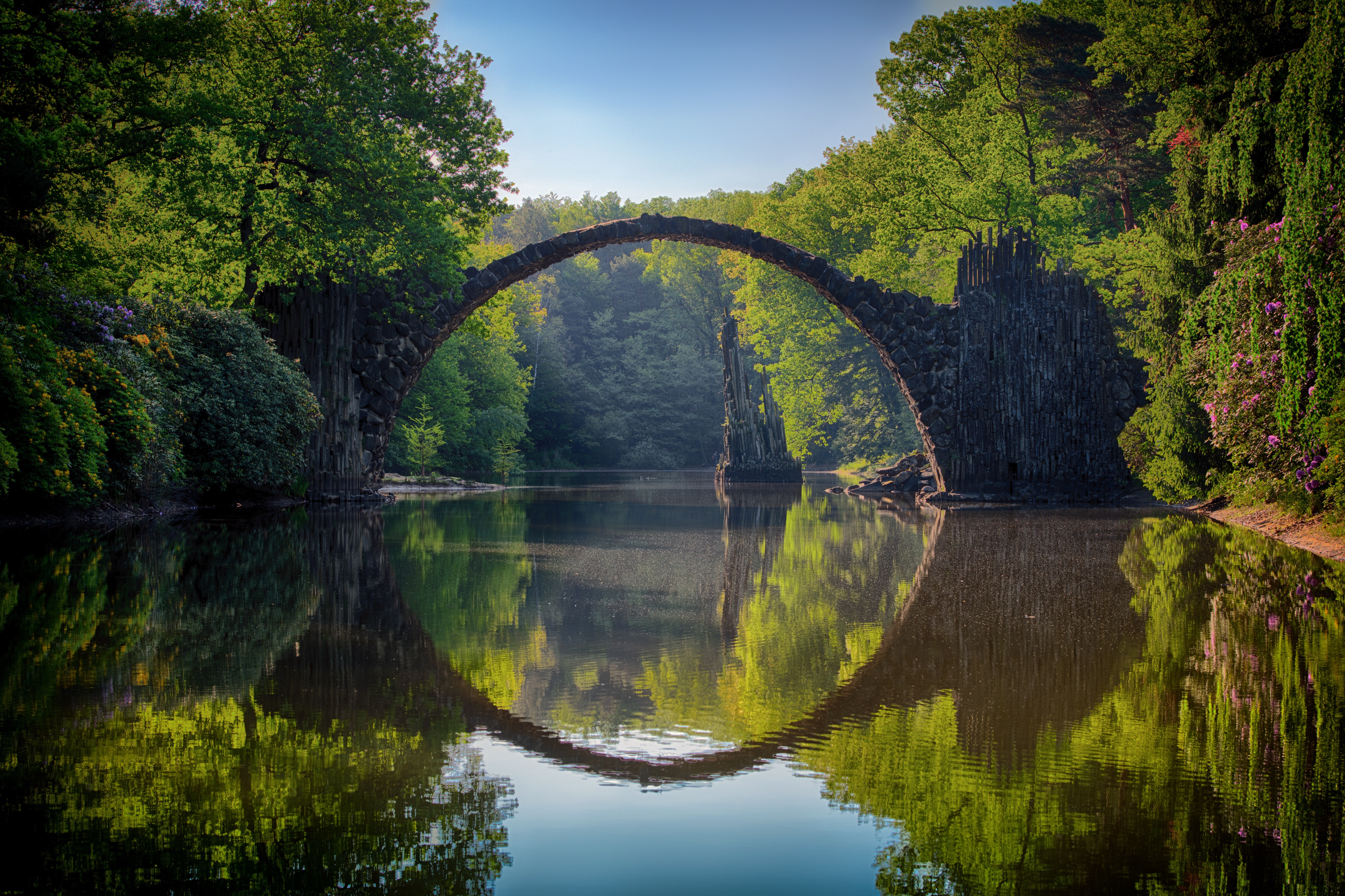 Bridge Nature River Reflection 6010x4005