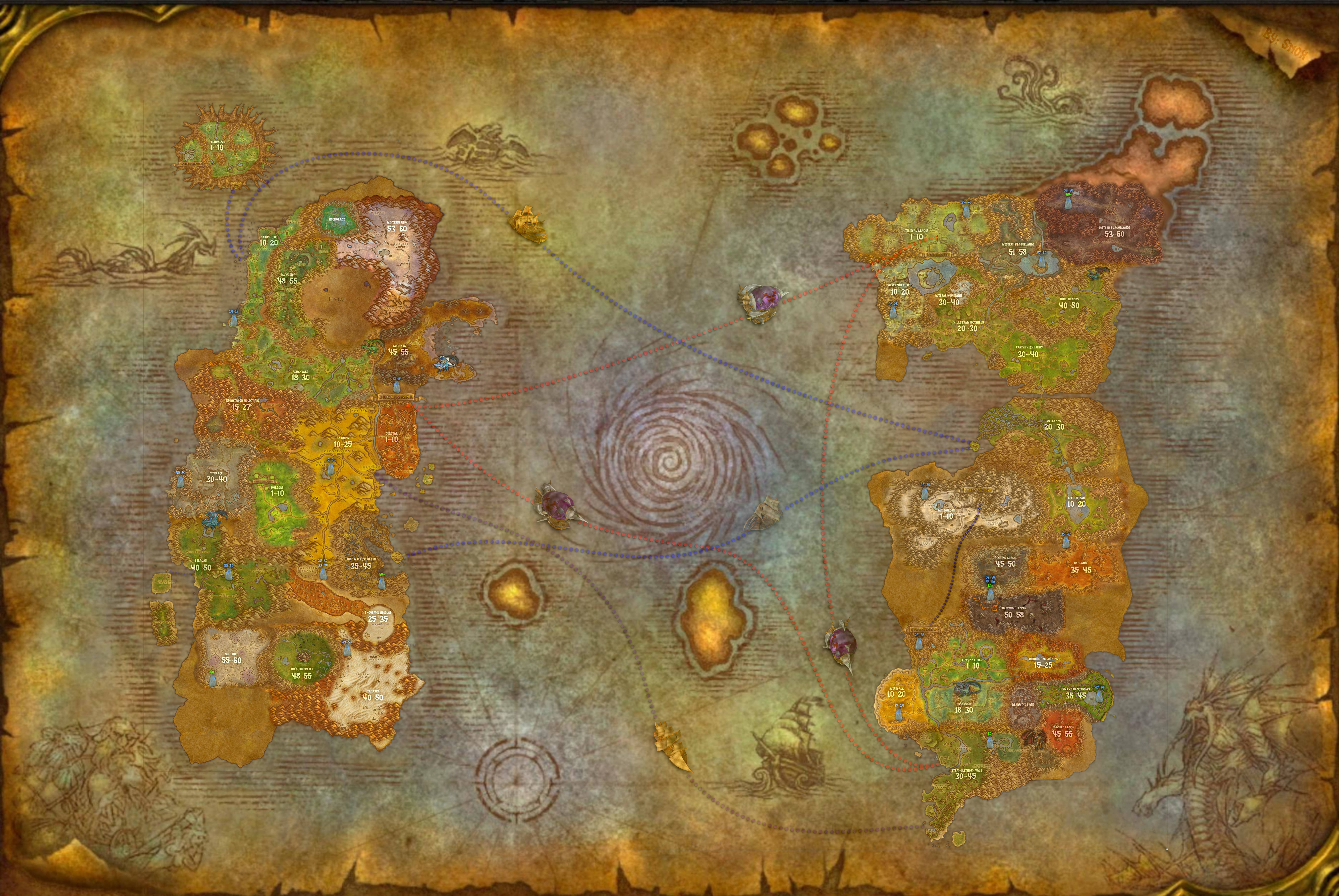 World Of Warcraft Map Cartography 8009x5362