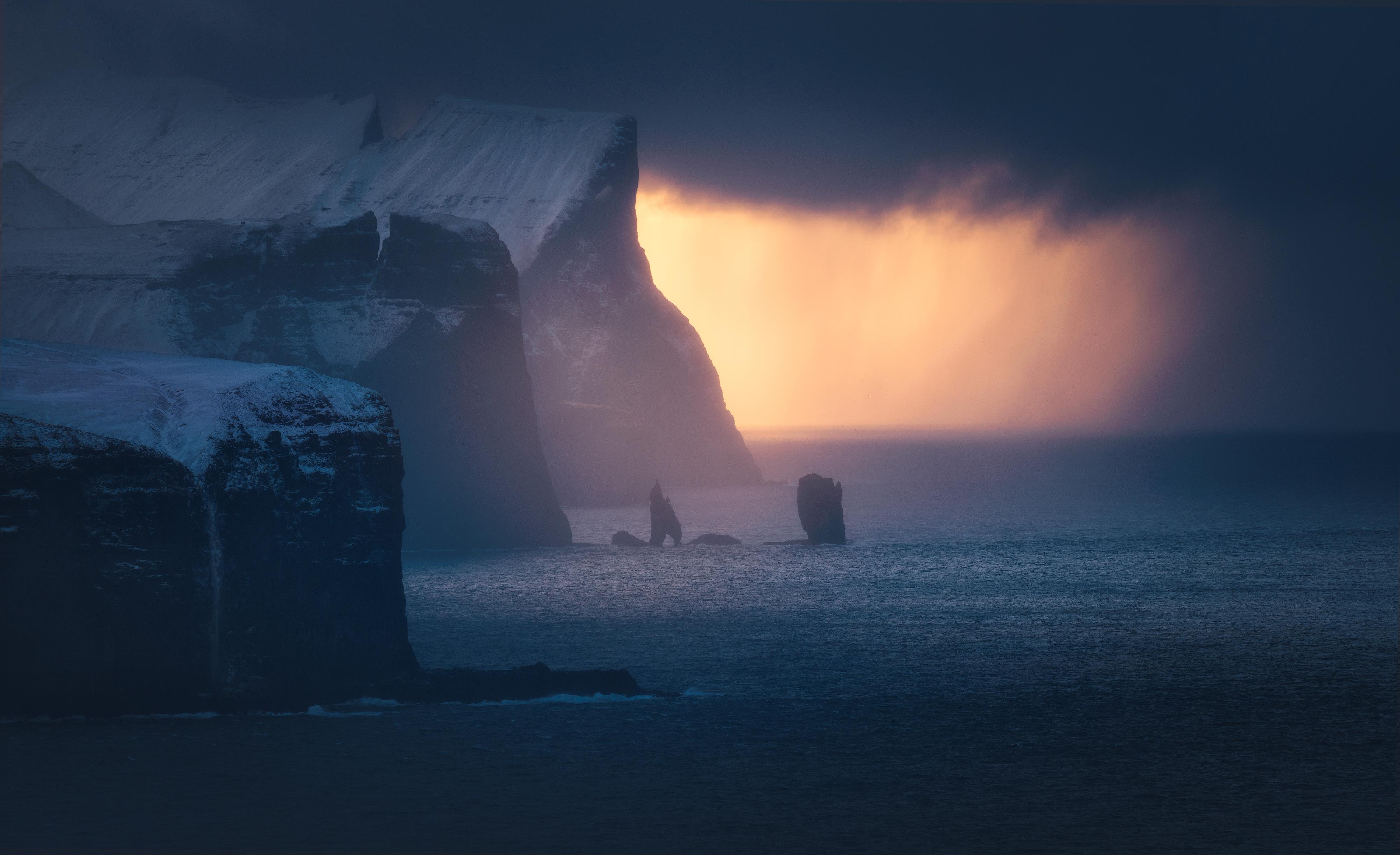 Faroe Islands Sea Coast Cliff 4000x2444