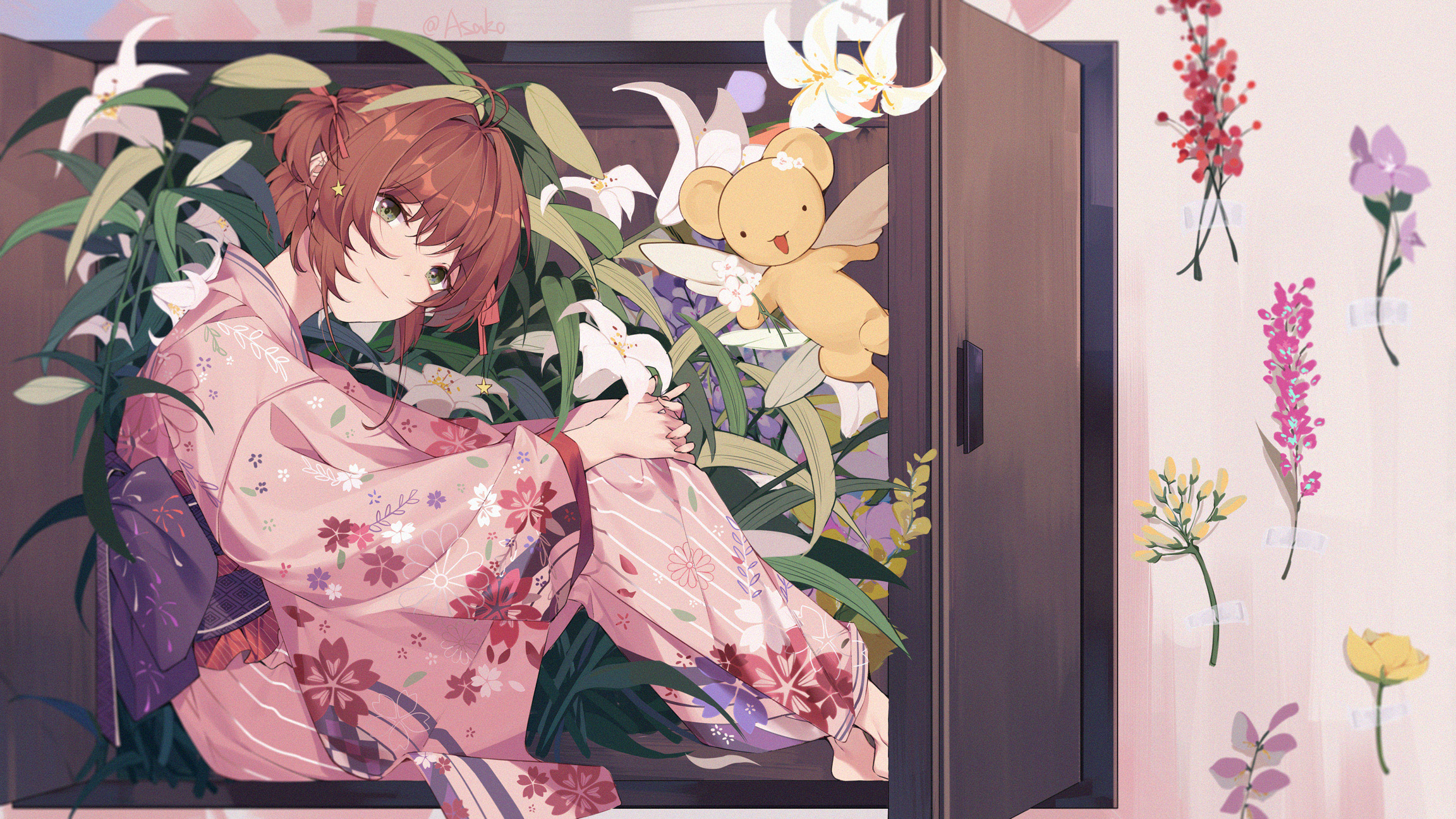Japanese Kimono Cardcaptor Sakura Anime Anime Girls 2304x1296