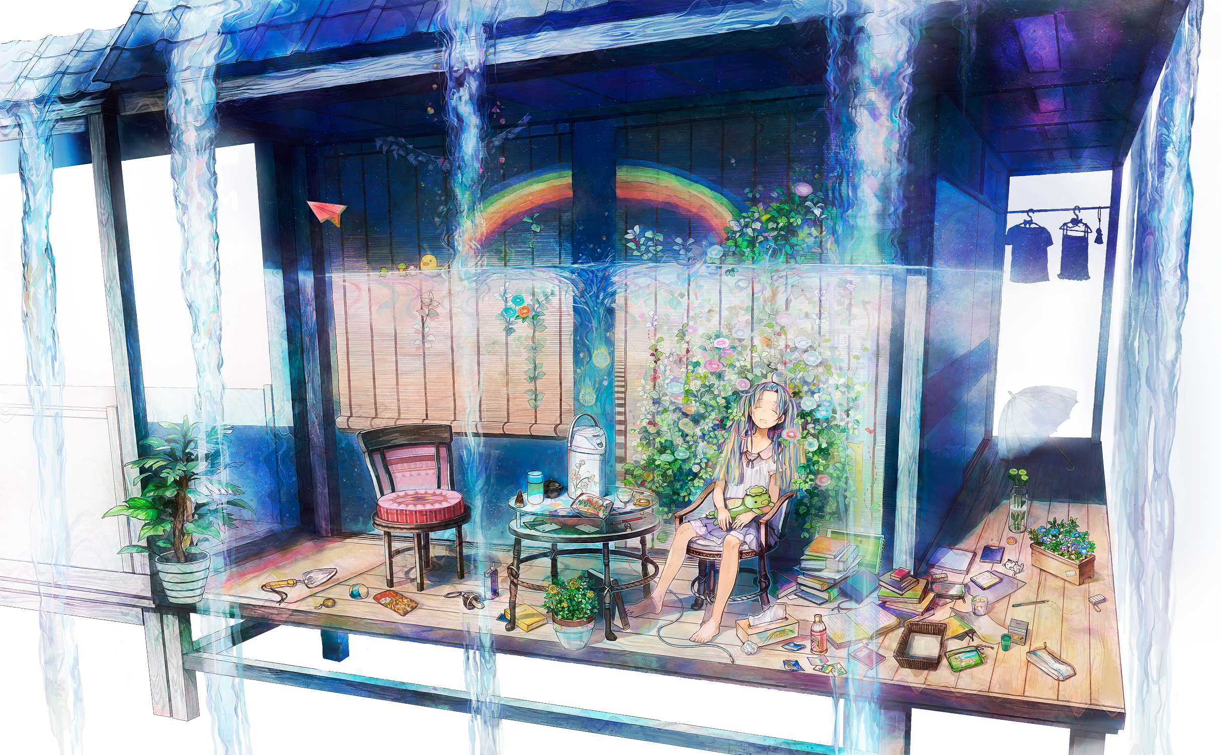Anime Anime Girls Messy Sleeping 2427x1500