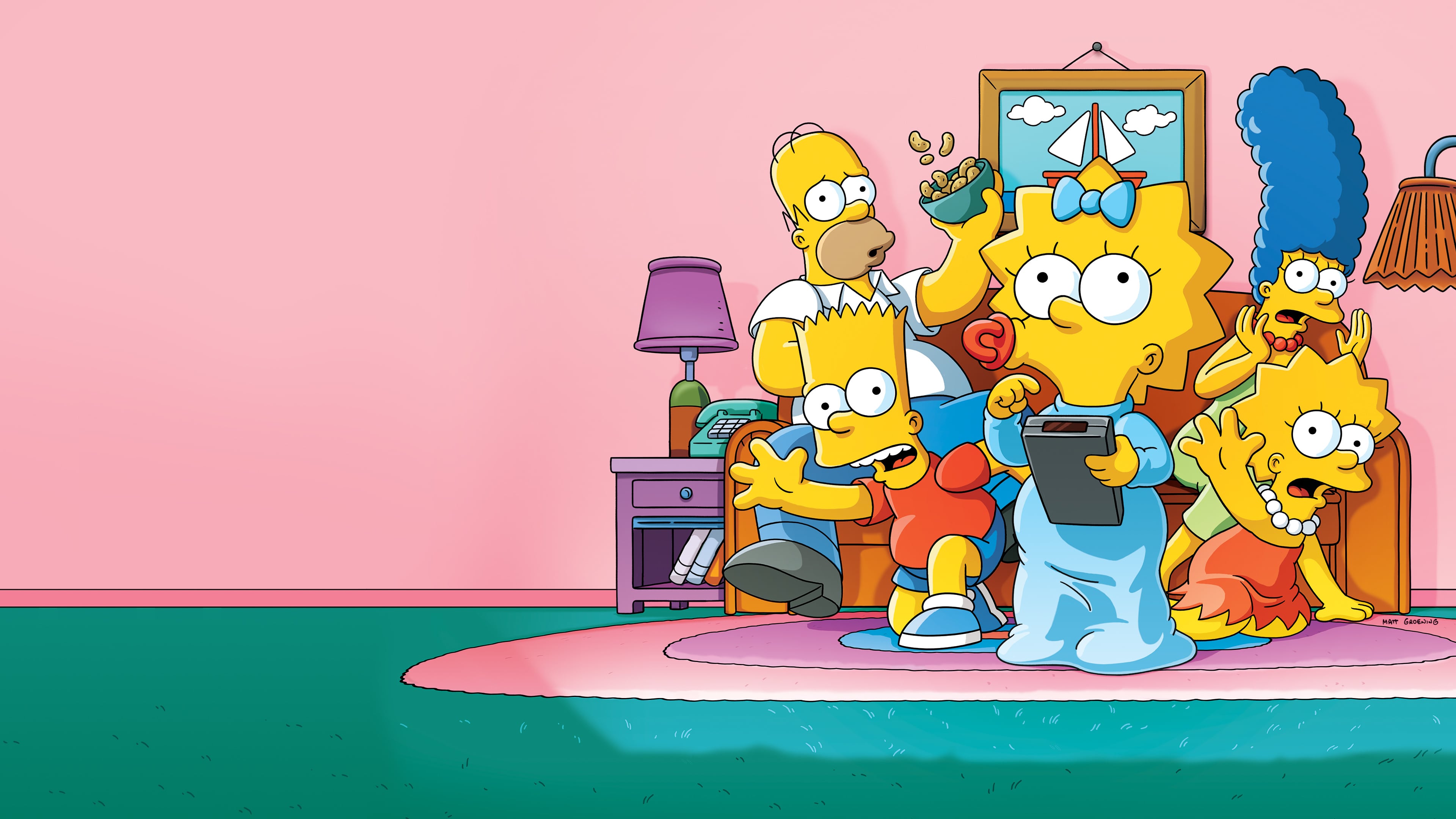 Lisa Simpson Bart Simpson Homer Simpson Maggie Simpson Marge Simpson 3840x2160