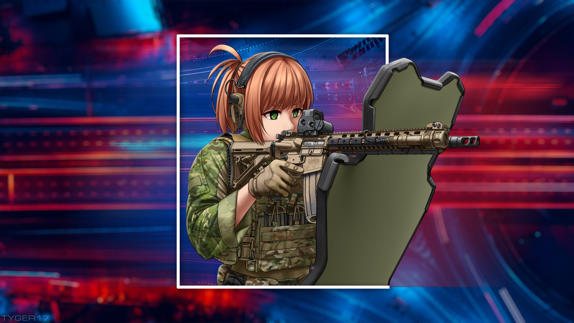 Picture In Picture Anime Girls With Guns Police SWAT Military Anime Girls 1920x1080