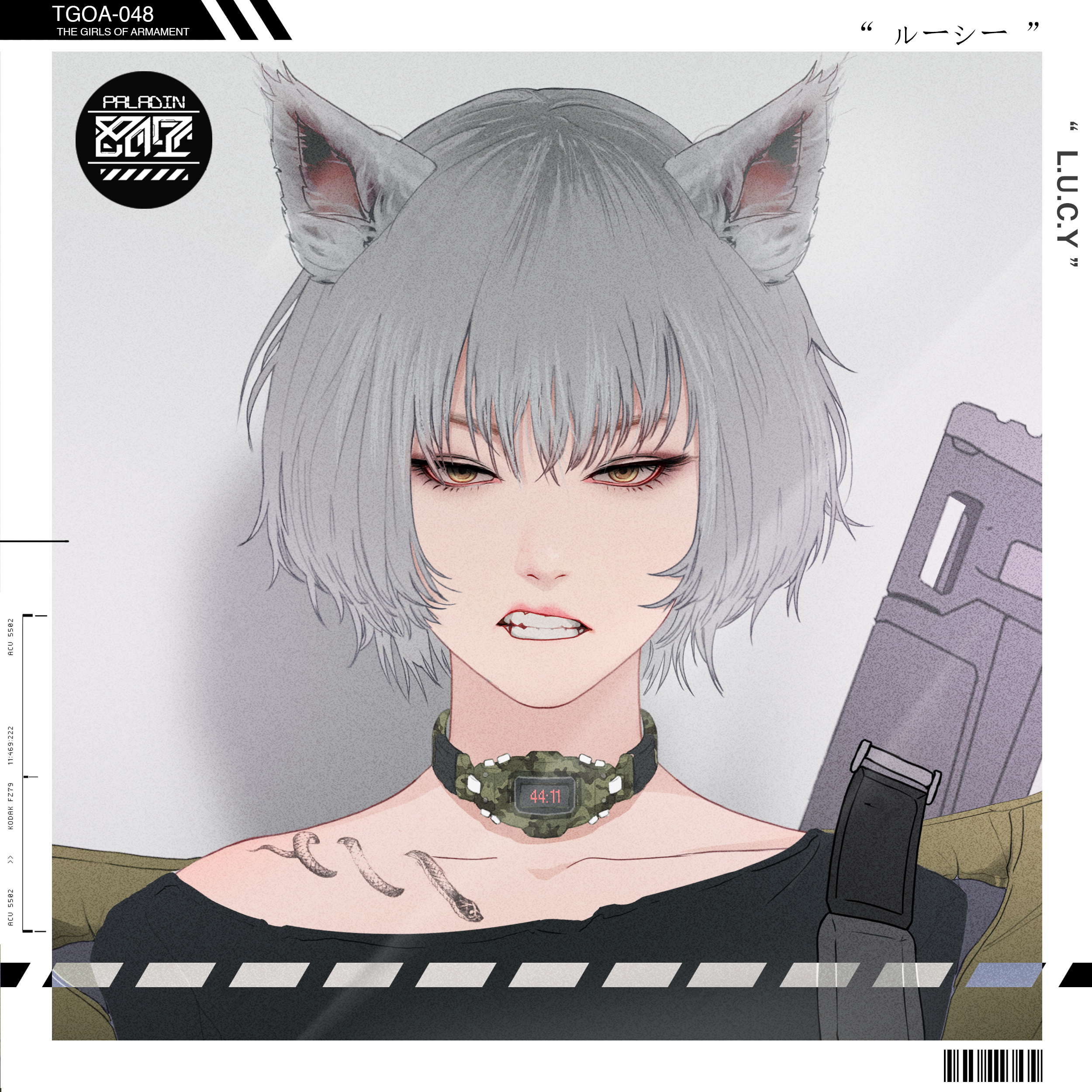 Park JunKyu Anime Girls Anime Animal Ears Cat Girl Gray Hair 2500x2500