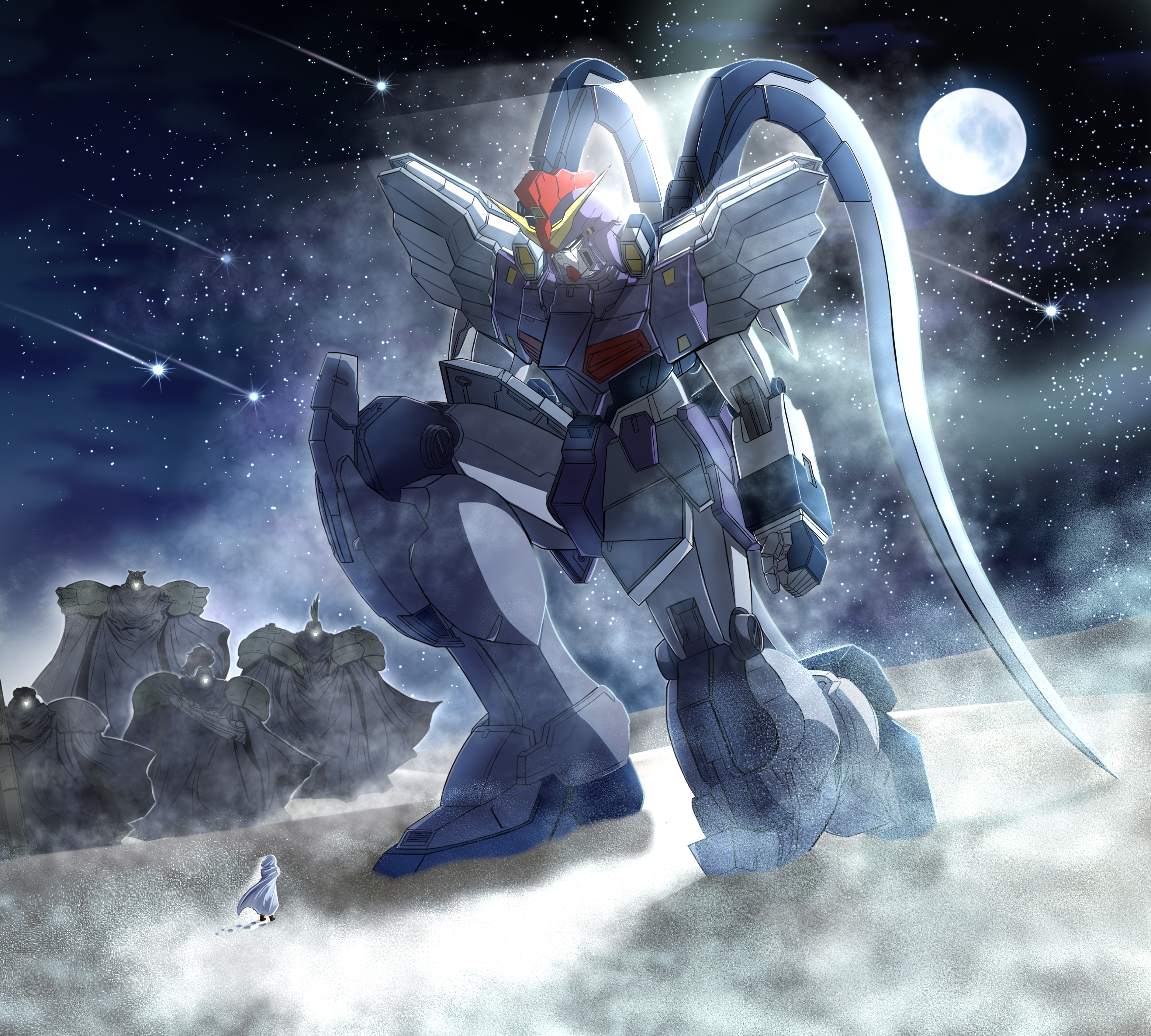 Anime Gundam Mech Super Robot Wars Mobile Suit Gundam Wing Gundam Sandrock Custom Artwork Digital Ar 2997x2697