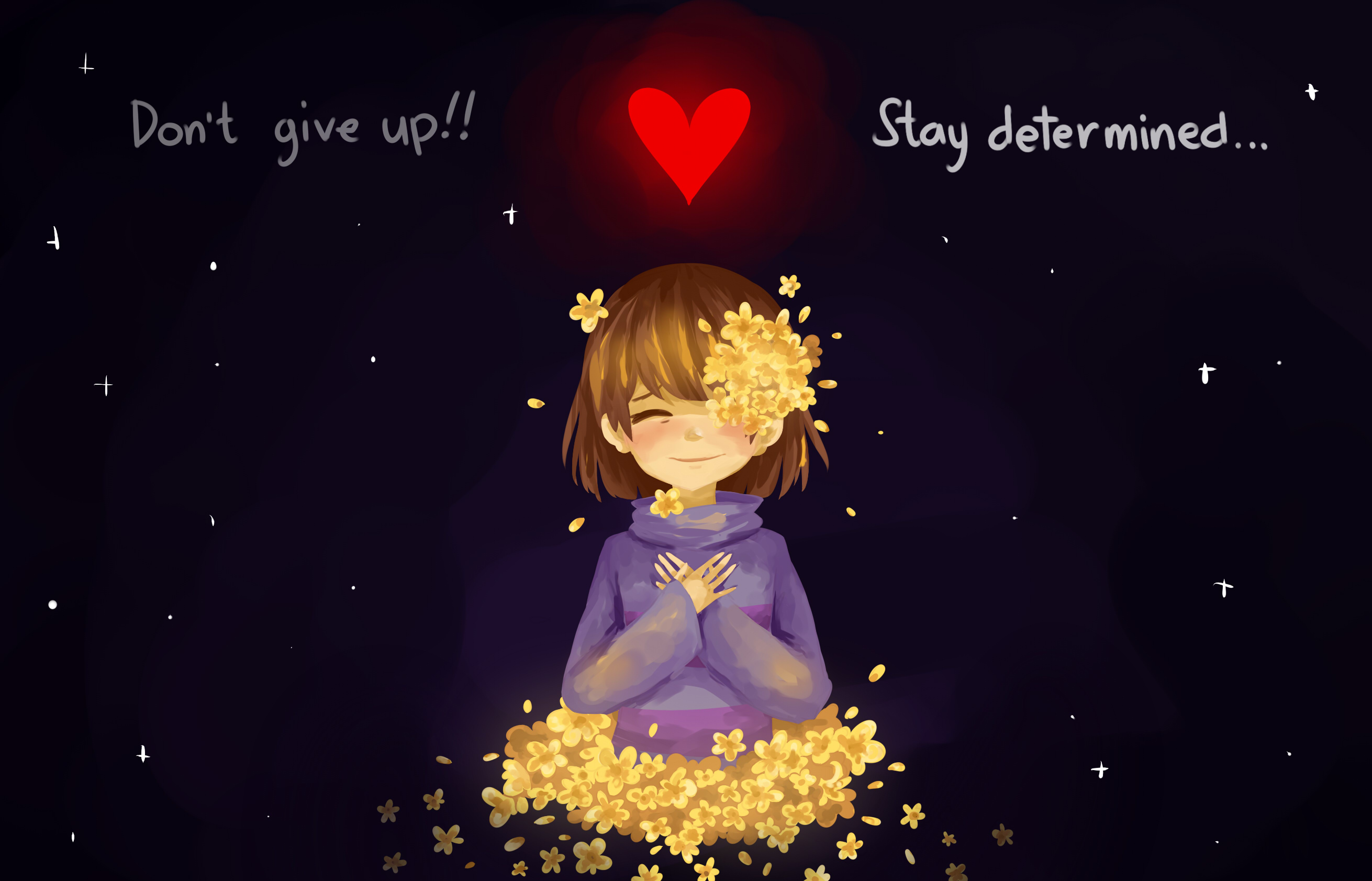 Undertale Frisk Quote Anime Anime Girls 2621x1683