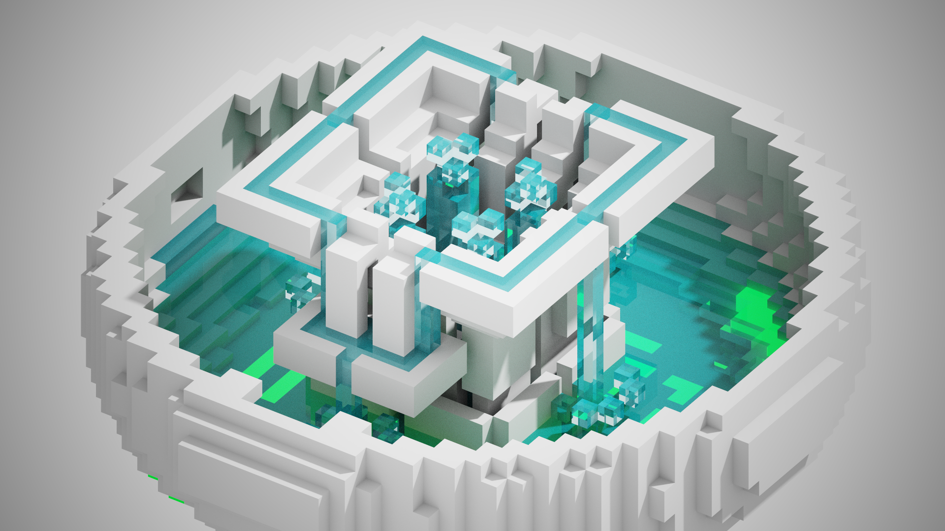 Fountain Voxel Water 1920x1080