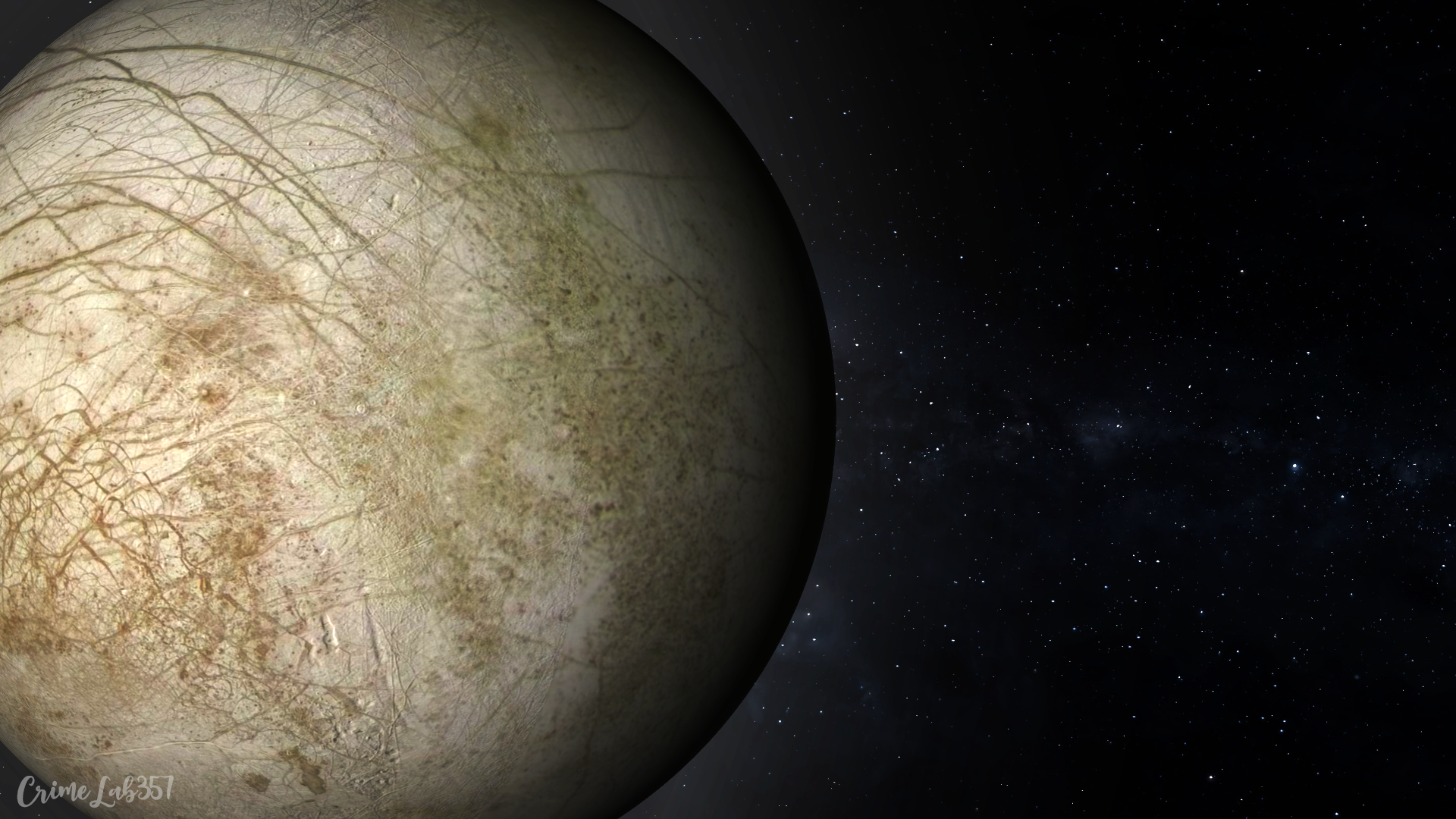 Europa Space Watermarked 3D Graphics 1920x1080