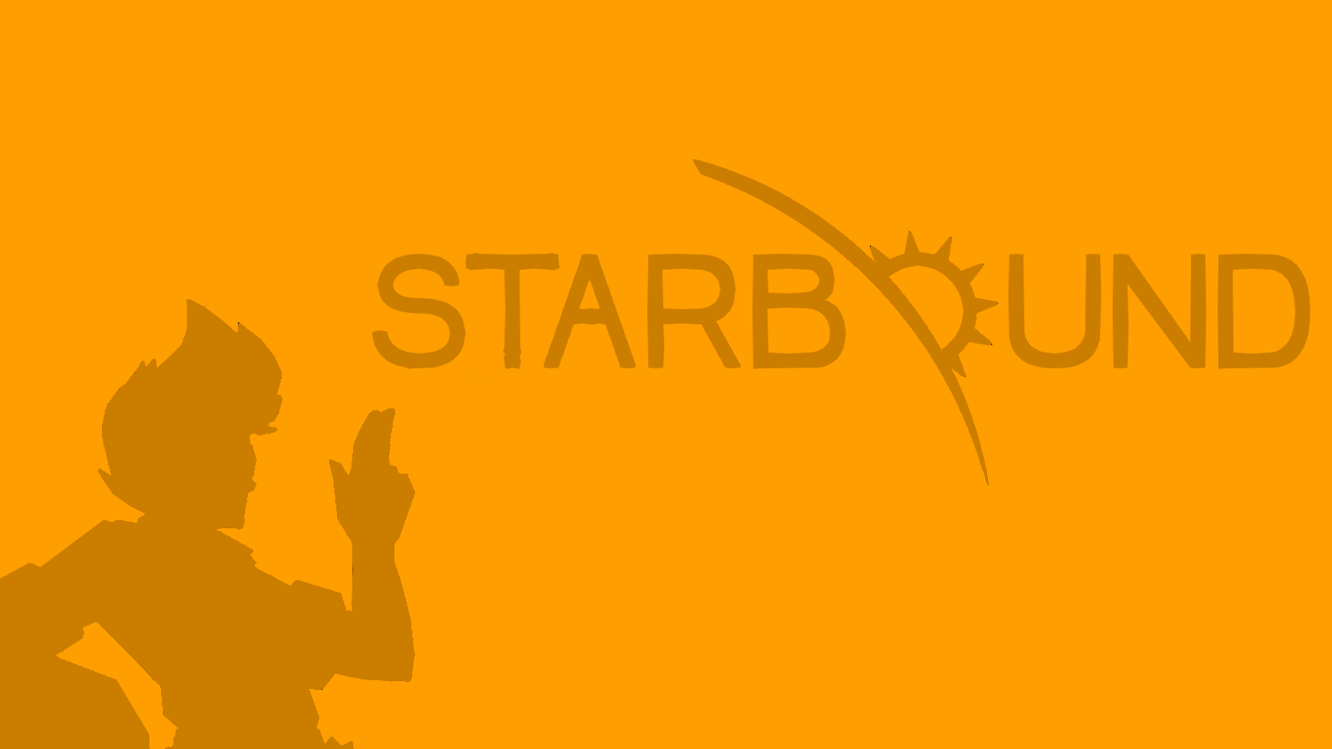 Starbound Minimalism Orange Background 1920x1080