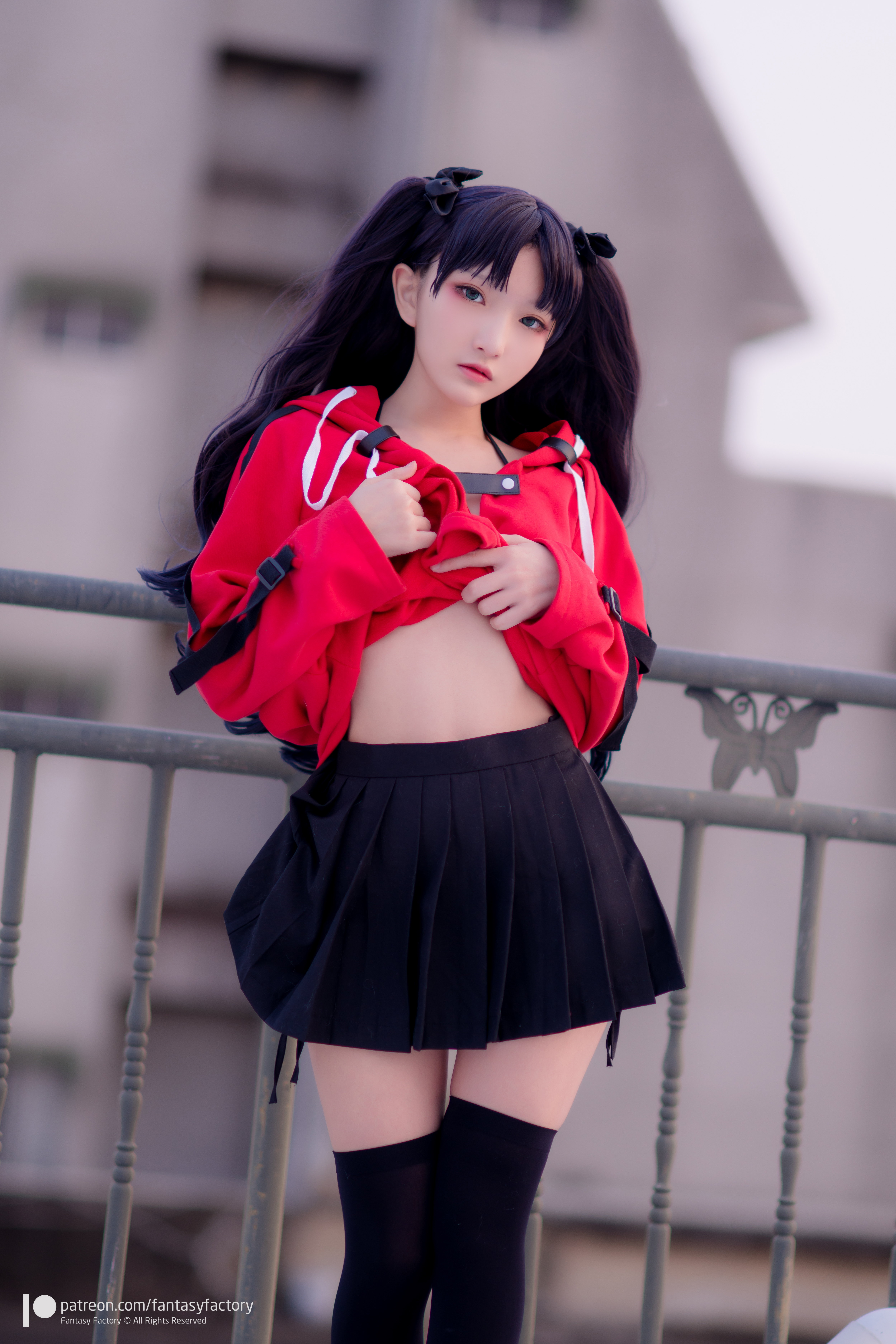 Women Model Asian Cosplay Tohsaka Rin Fate Grand Order Anime Sweatshirts Outdoors Women Outdoors Por 4997x7491