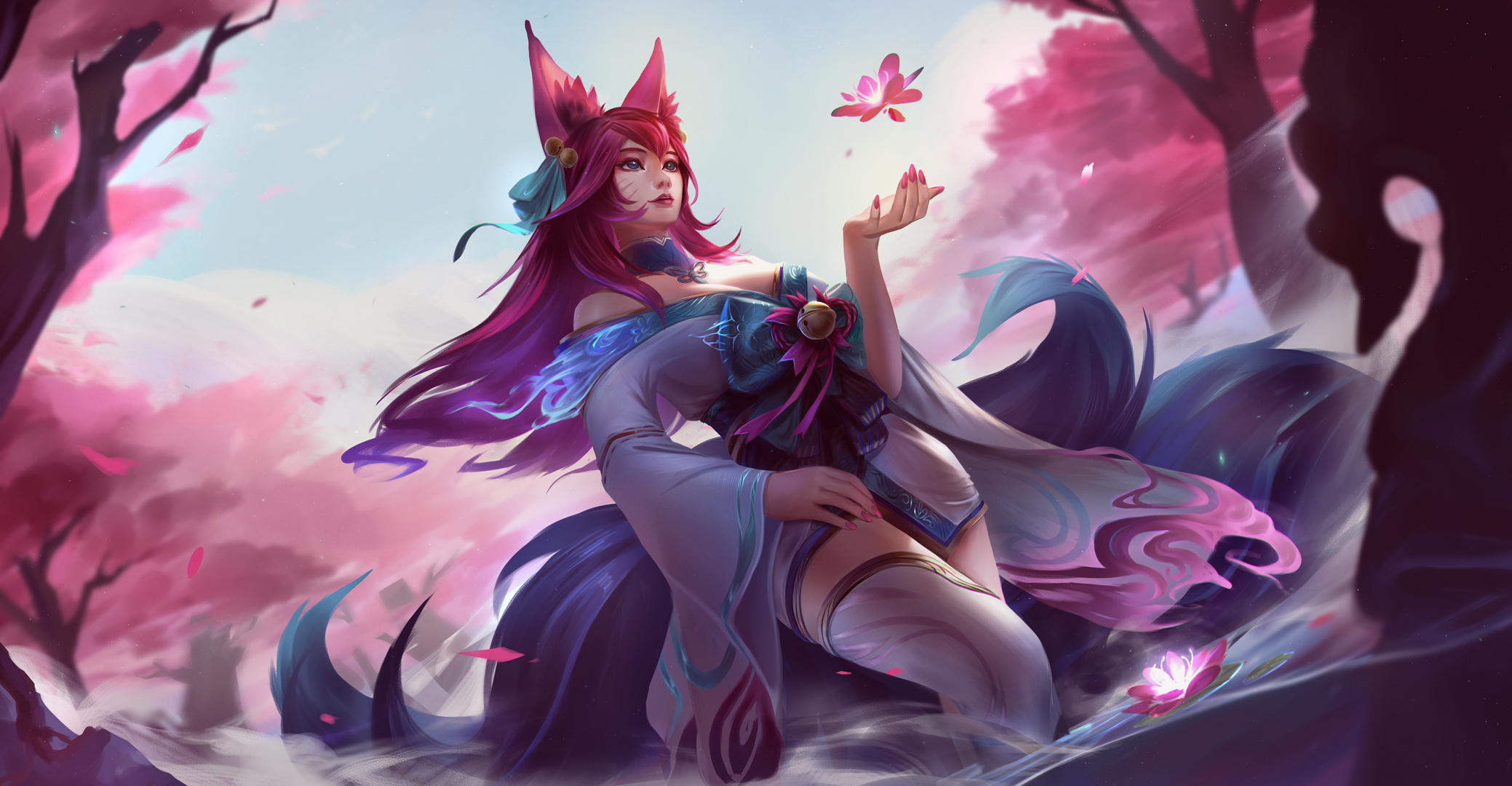 Ahri League Of Legends League Of Legends Fantasy Girl Video Games Video Game Girls Kimono Video Game 2078x1080