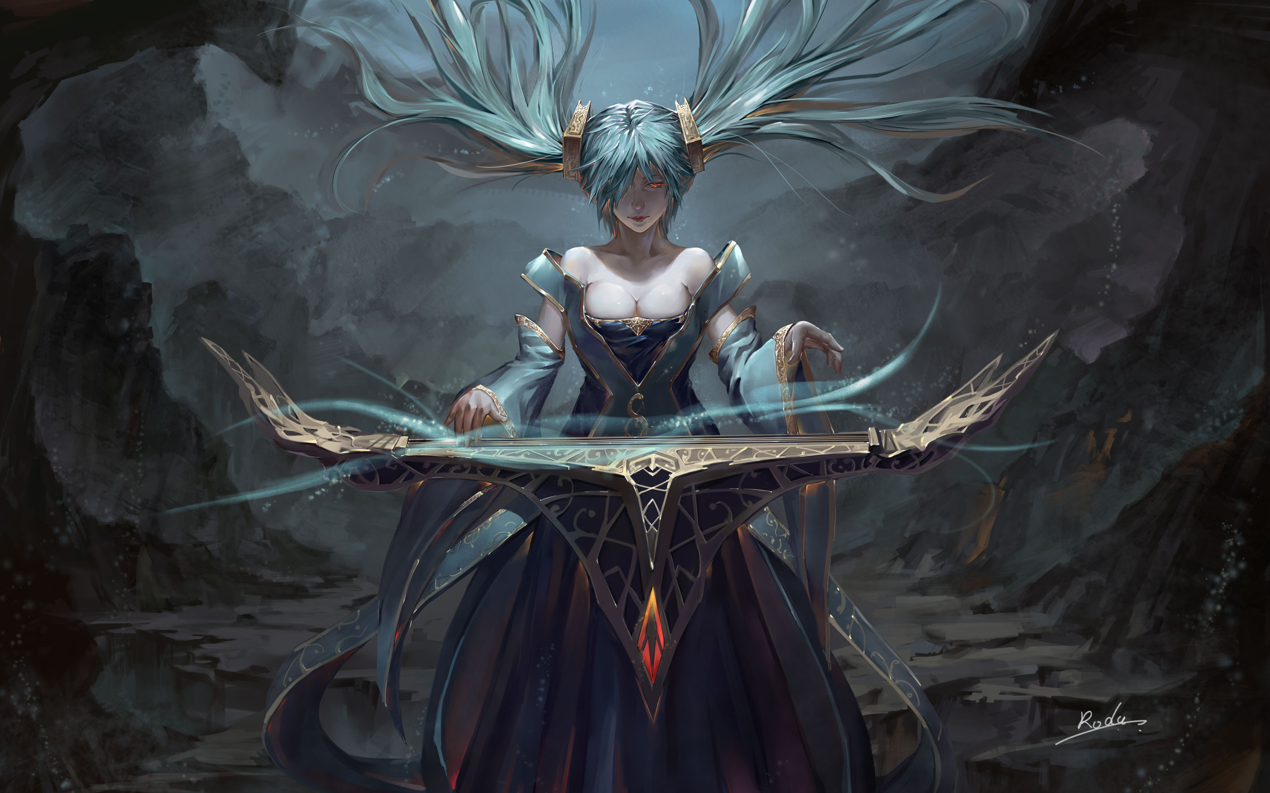 League Of Legends Fantasy Girl Artwork Sona League Of Legends 2560x1600