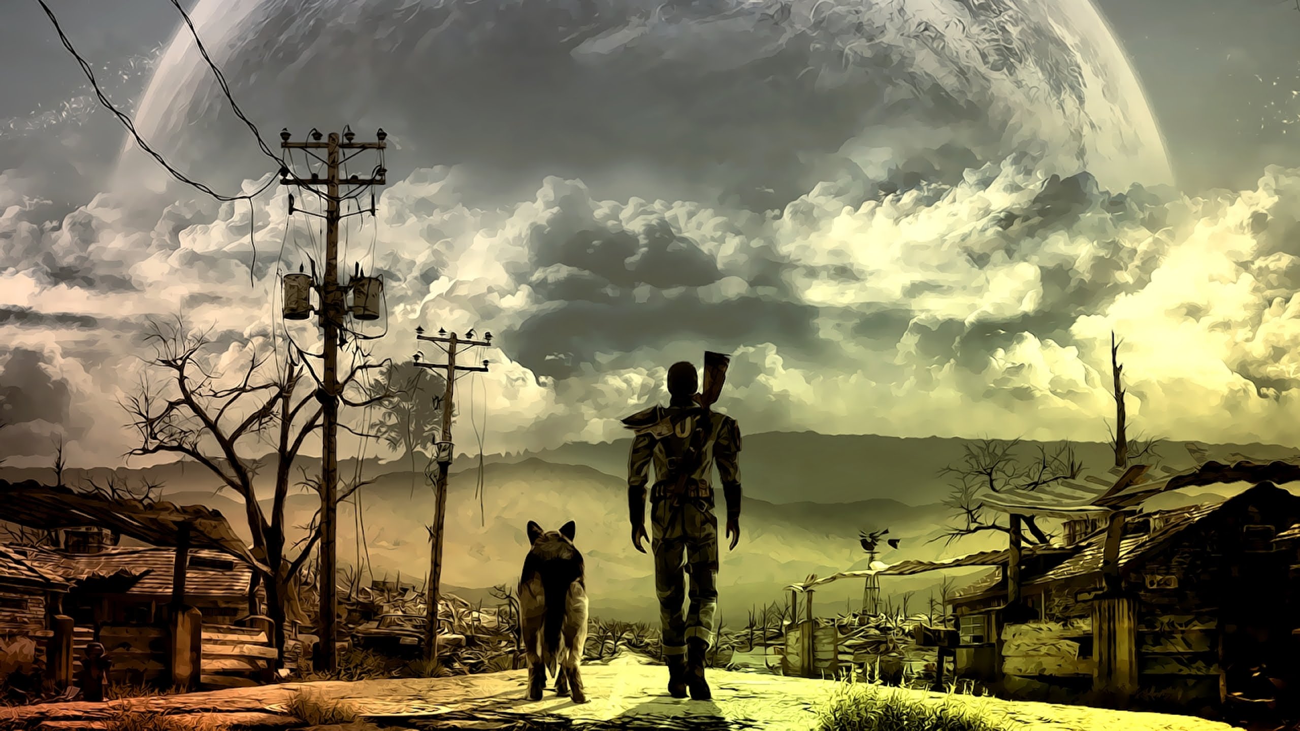 Fallout 3 Fallout New Vegas Dog Apocalyptic 2560x1440