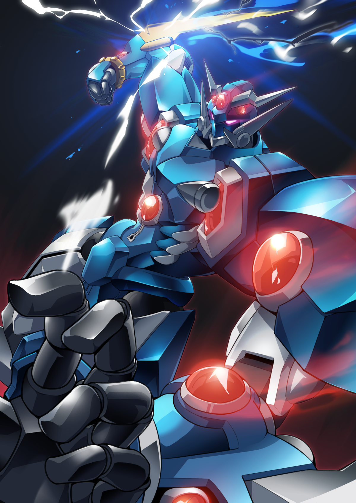 Soulgain Anime Robot Super Robot Wars Fan Art Digital Art Artwork 1200x1697