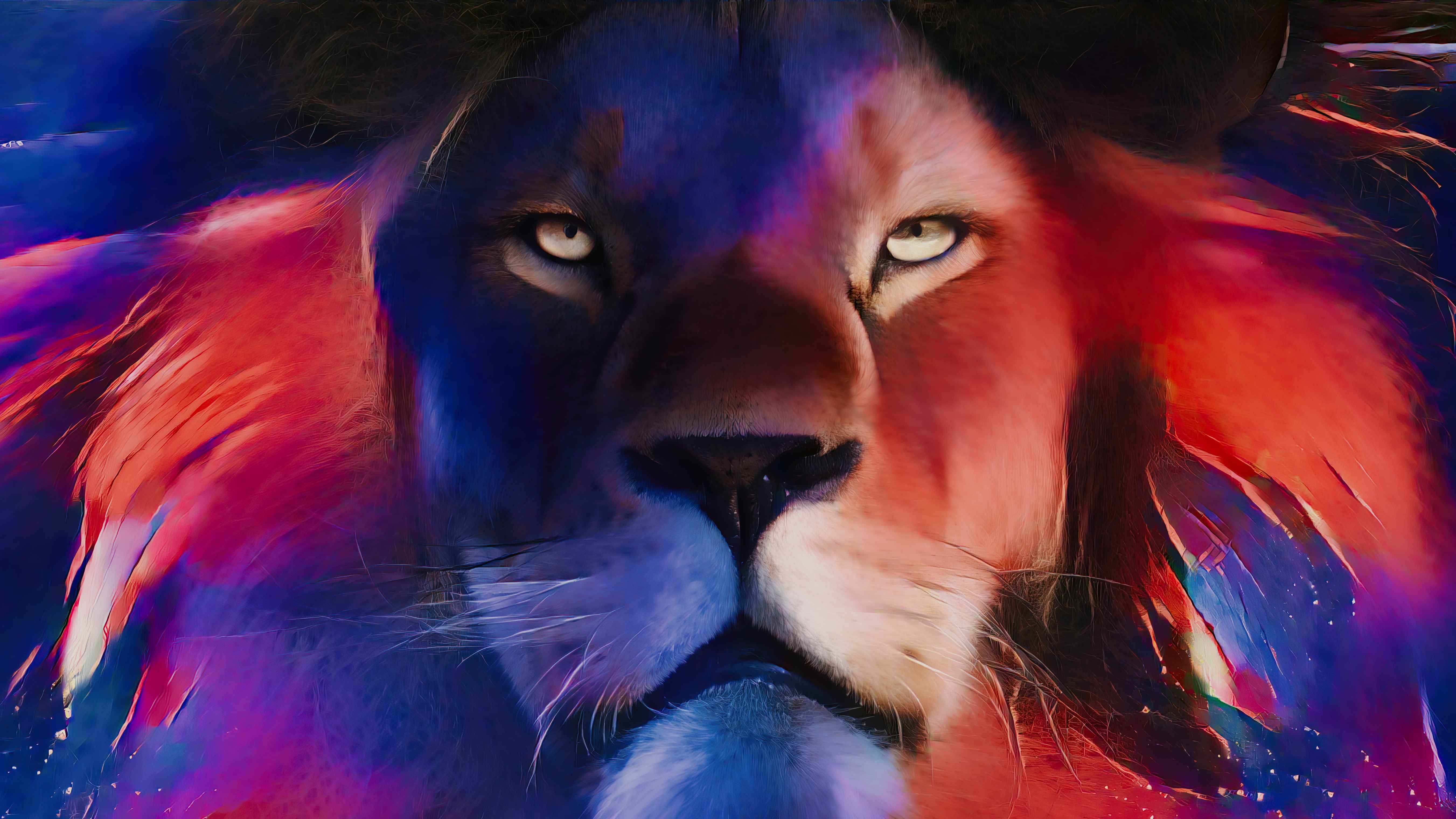 Lion Dar0z Animals Style Transfer Artificial Intelligence Colorful 5406x3040