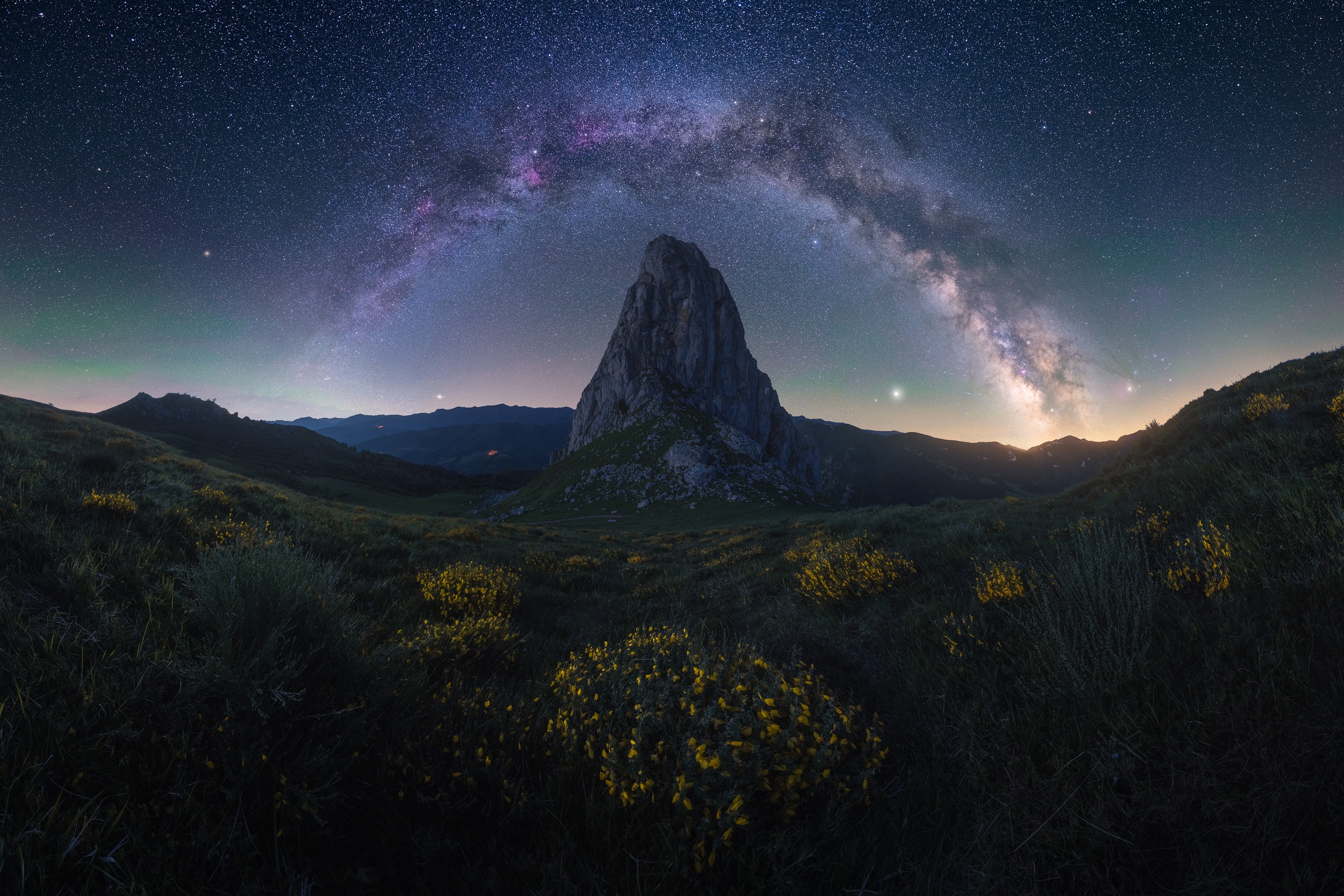Dark Nature Landscape Rock Sky Stars Milky Way 2500x1667