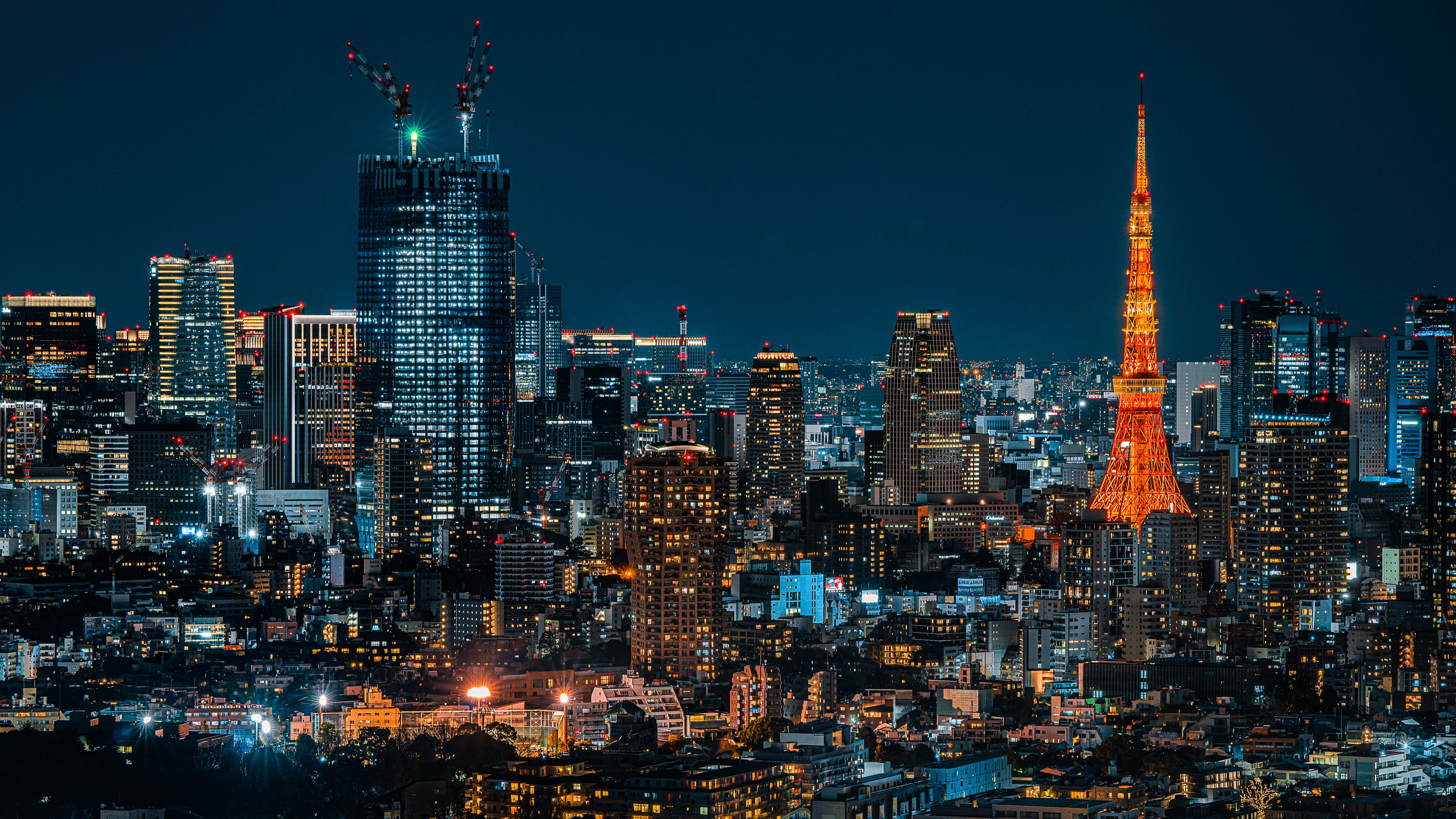 Cityscape Tokyo Japan Tokyo Tower 4096x2304