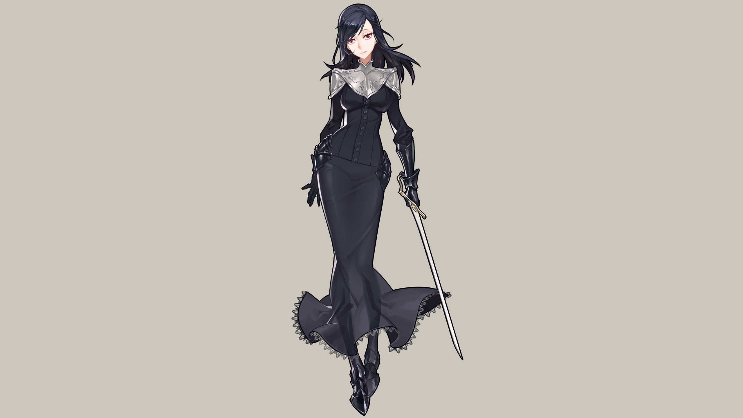 Bloodborne Dark Souls Yuria Of Londor Sword Dress Black Hair Mask Alice 2560x1440
