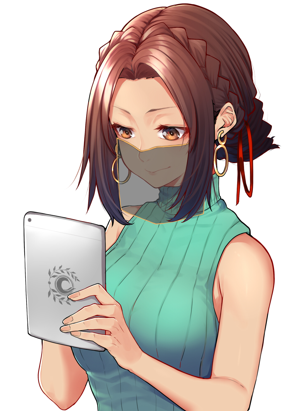 Fate Grand Order Fate Series Tablet Veils Brunette French Braid Hairbun Brown Eyes Anime Girls Red R 1000x1333