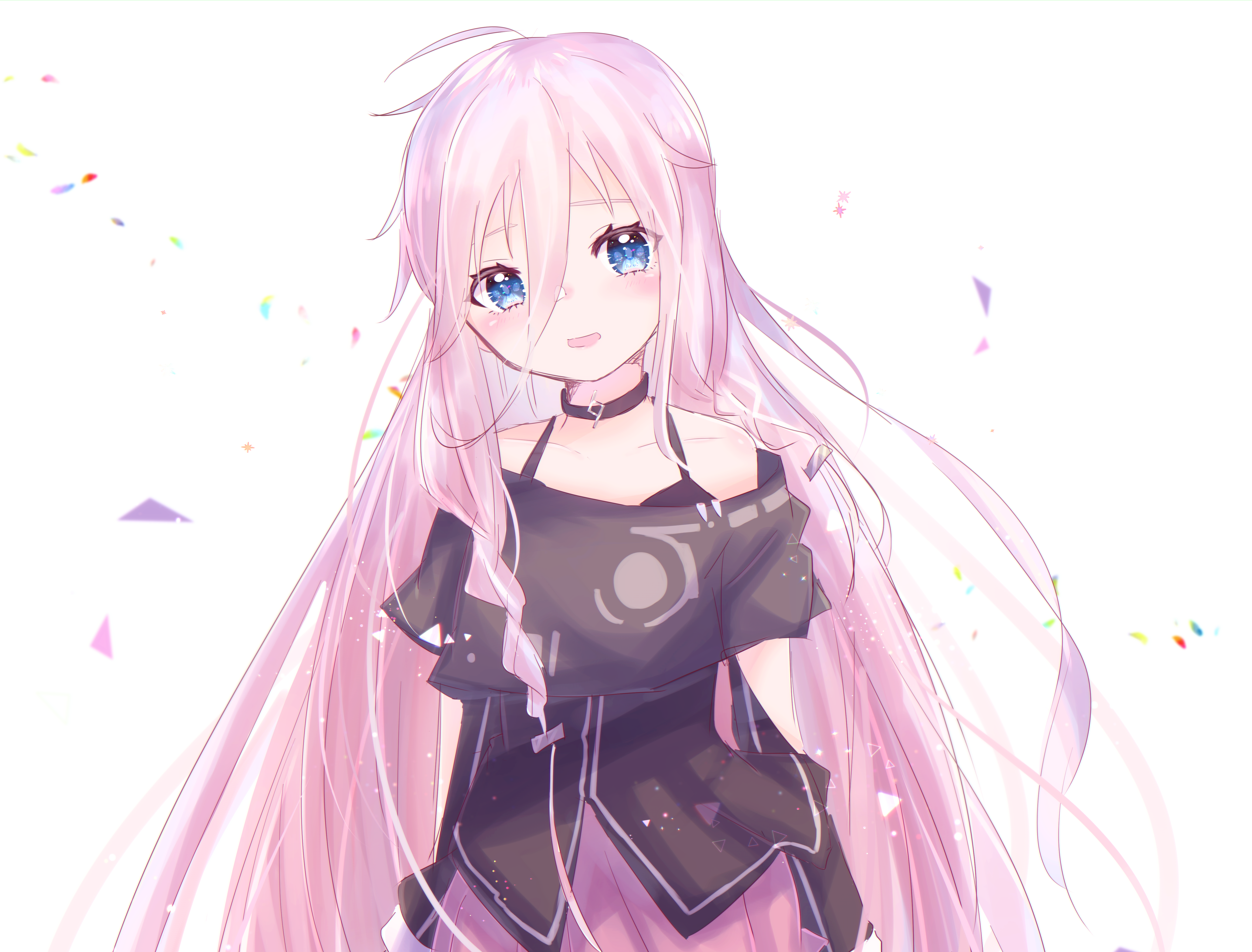 Blue Eyes Girl Ia Vocaloid Long Hair Pink Hair 5376x4091