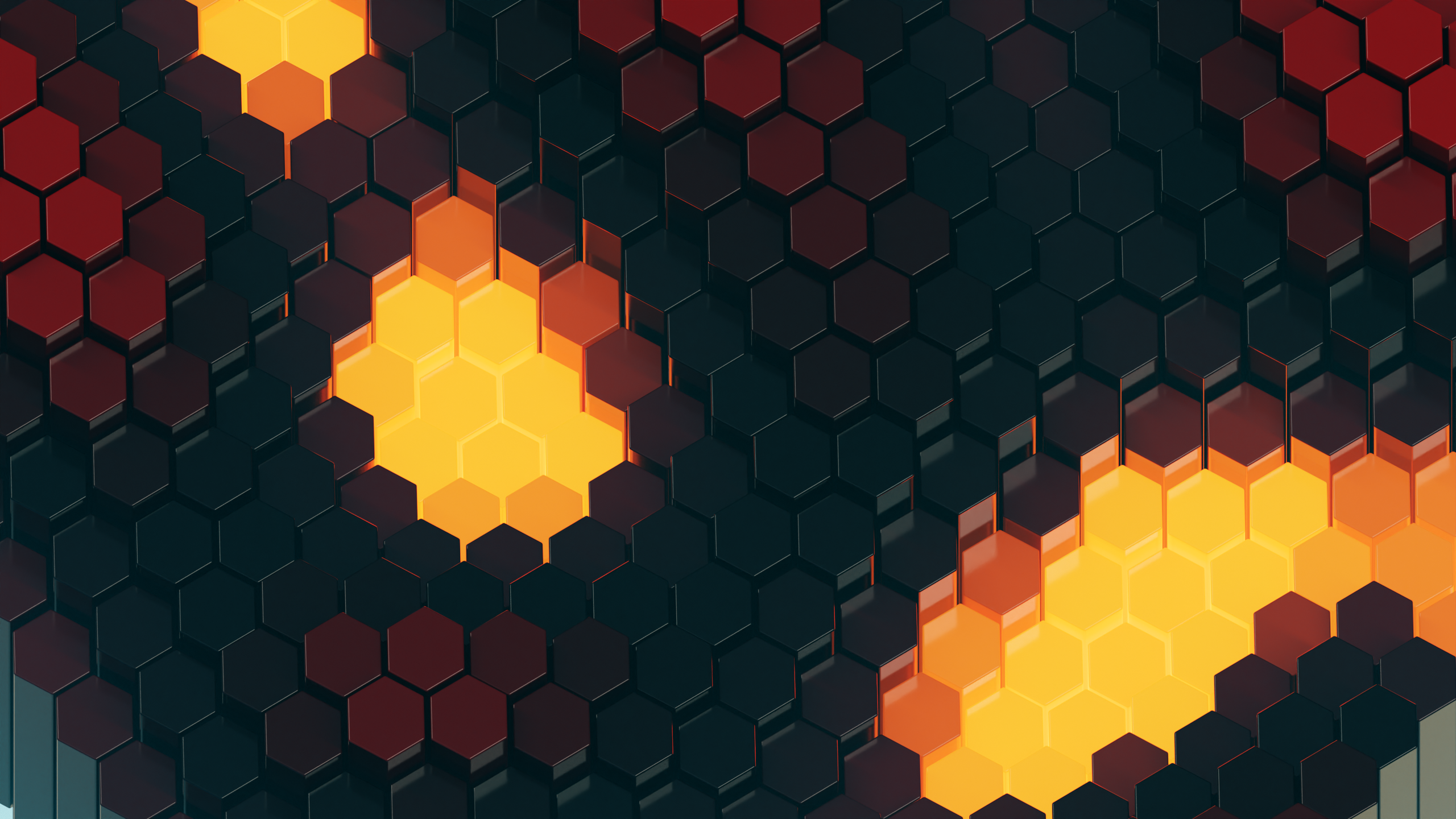 3D Abstract Blender Abstract Lava Hexagon 2560x1440