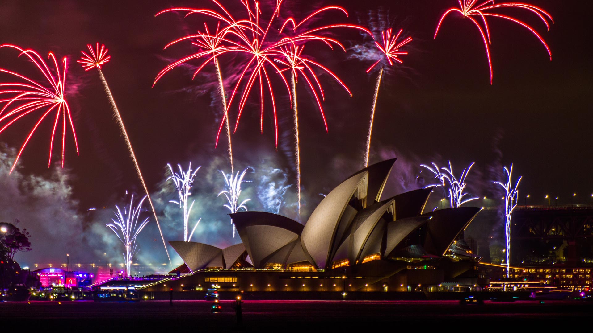 Architecture Fireworks Sydney 1920x1080